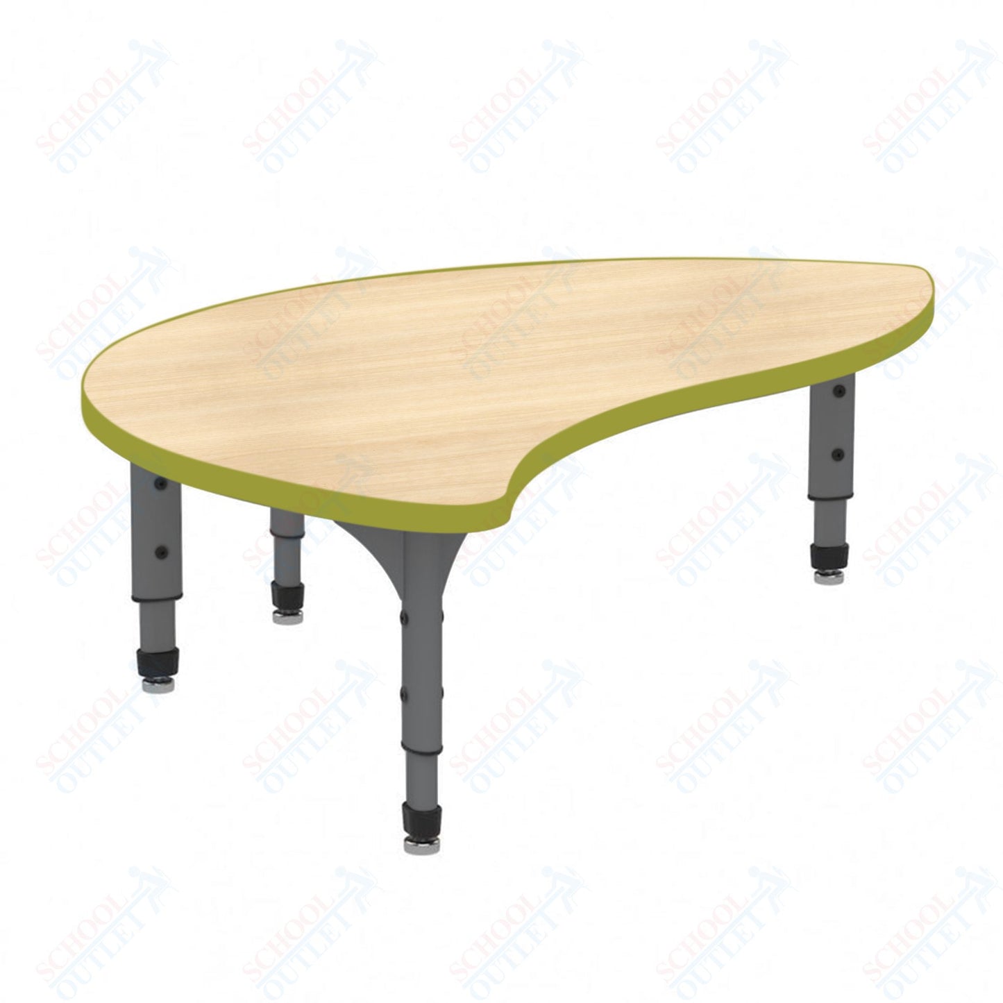 Marco Wave Half Round Floor Table 30" x 54" Adjustable Height 12"-15" (38-2252-MC)