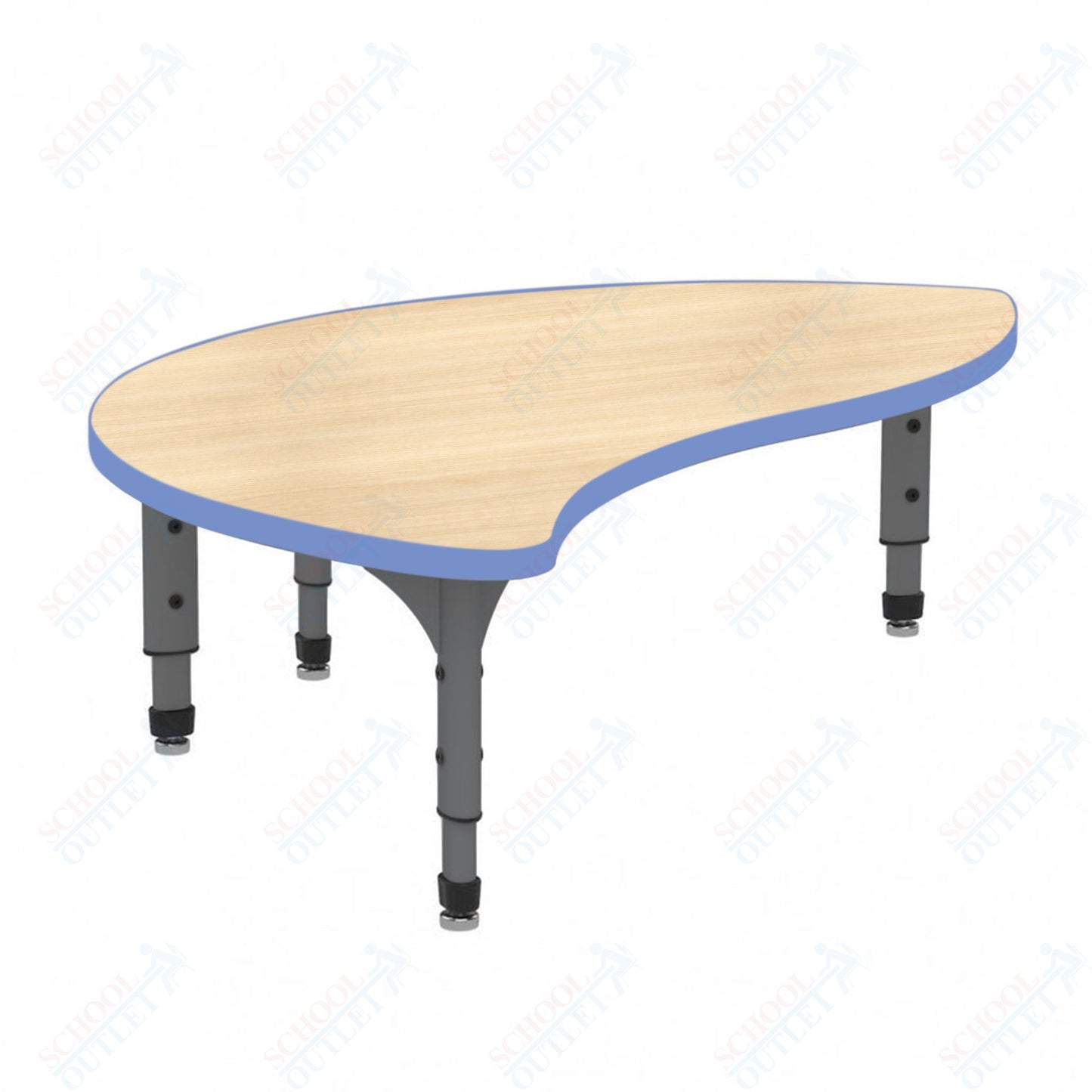 Marco Wave Half Round Floor Table 30" x 54" Adjustable Height 12"-15" (38-2252-MC)