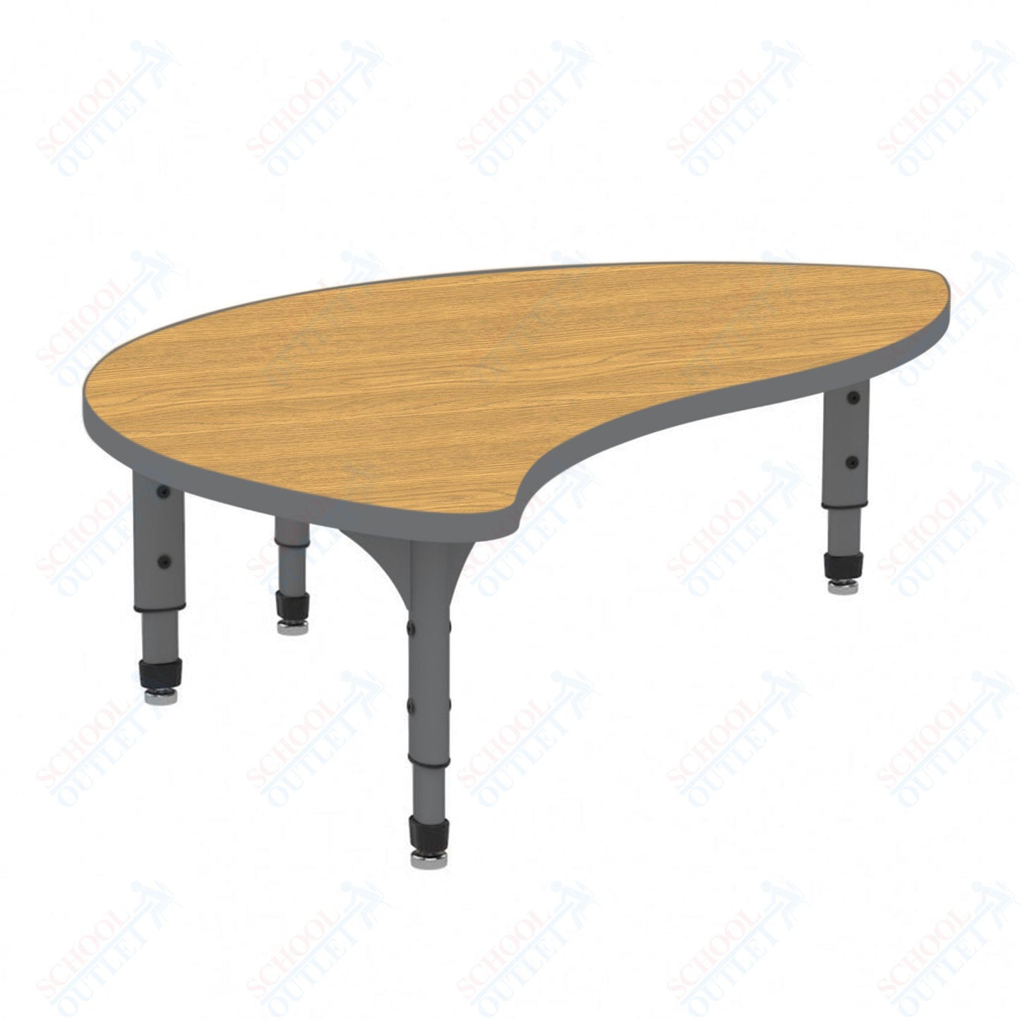 Marco Wave Half Round Floor Table 30" x 54" Adjustable Height 12"-15" (38-2252-MC)