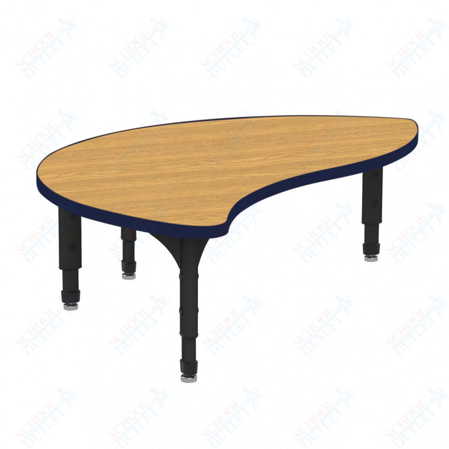 Marco Wave Half Round Floor Table 30" x 54" Adjustable Height 12"-15" (38-2252-MC)