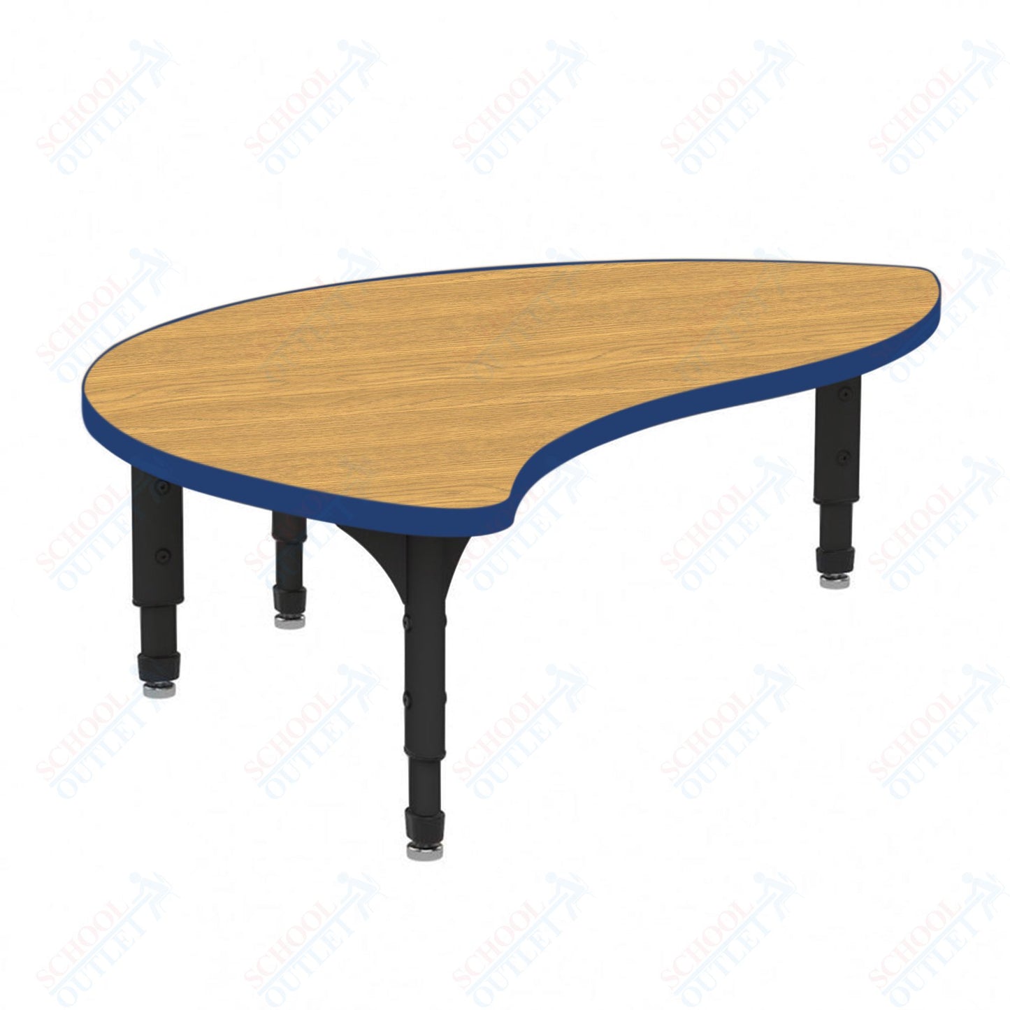 Marco Wave Half Round Floor Table 30" x 54" Adjustable Height 12"-15" (38-2252-MC)