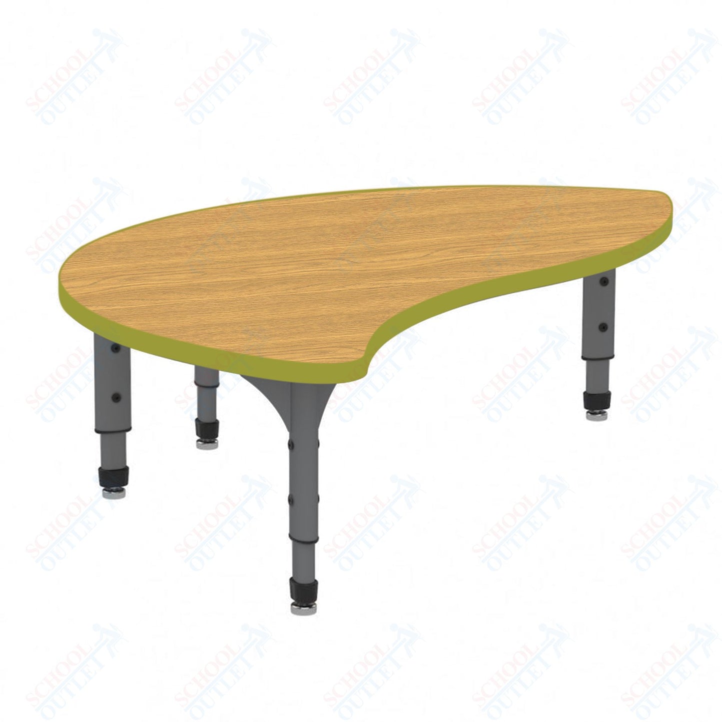 Marco Wave Half Round Floor Table 30" x 54" Adjustable Height 12"-15" (38-2252-MC)