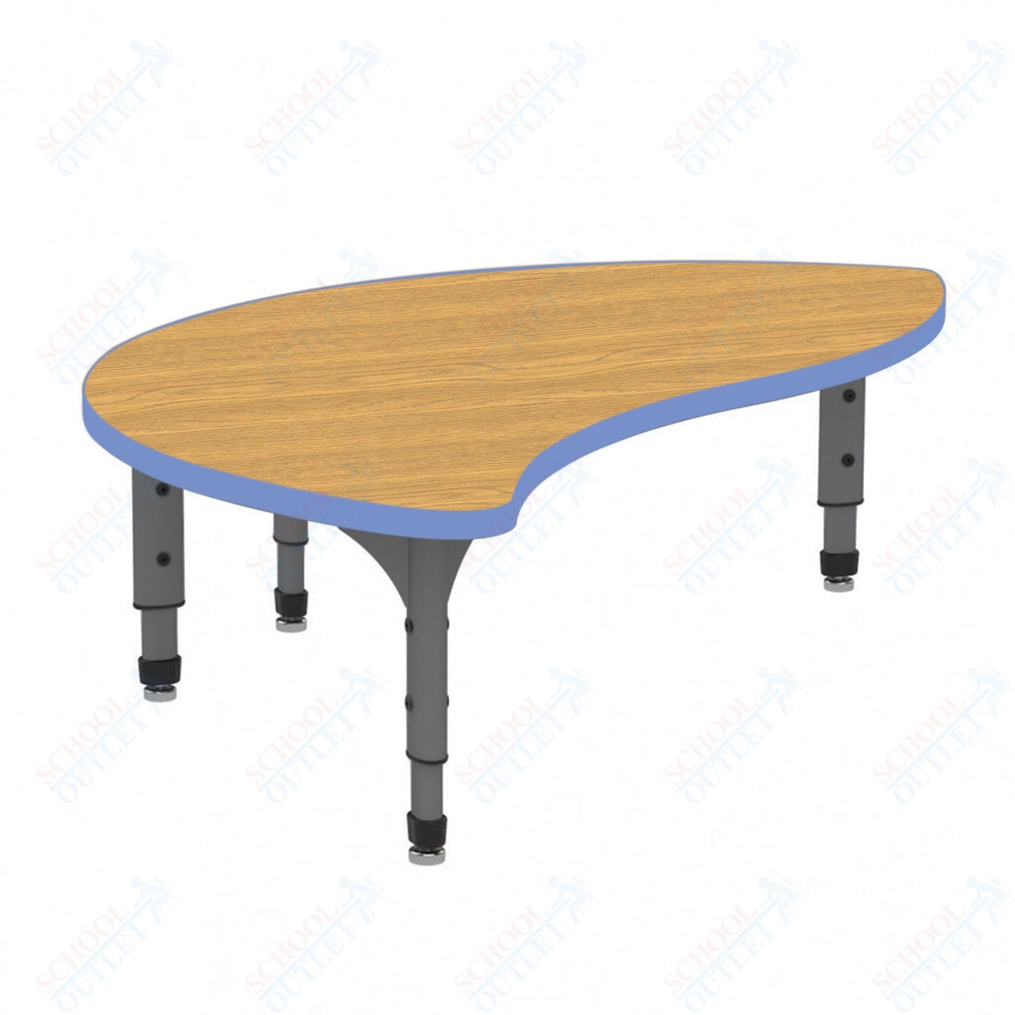 Marco Wave Half Round Floor Table 30" x 54" Adjustable Height 12"-15" (38-2252-MC)