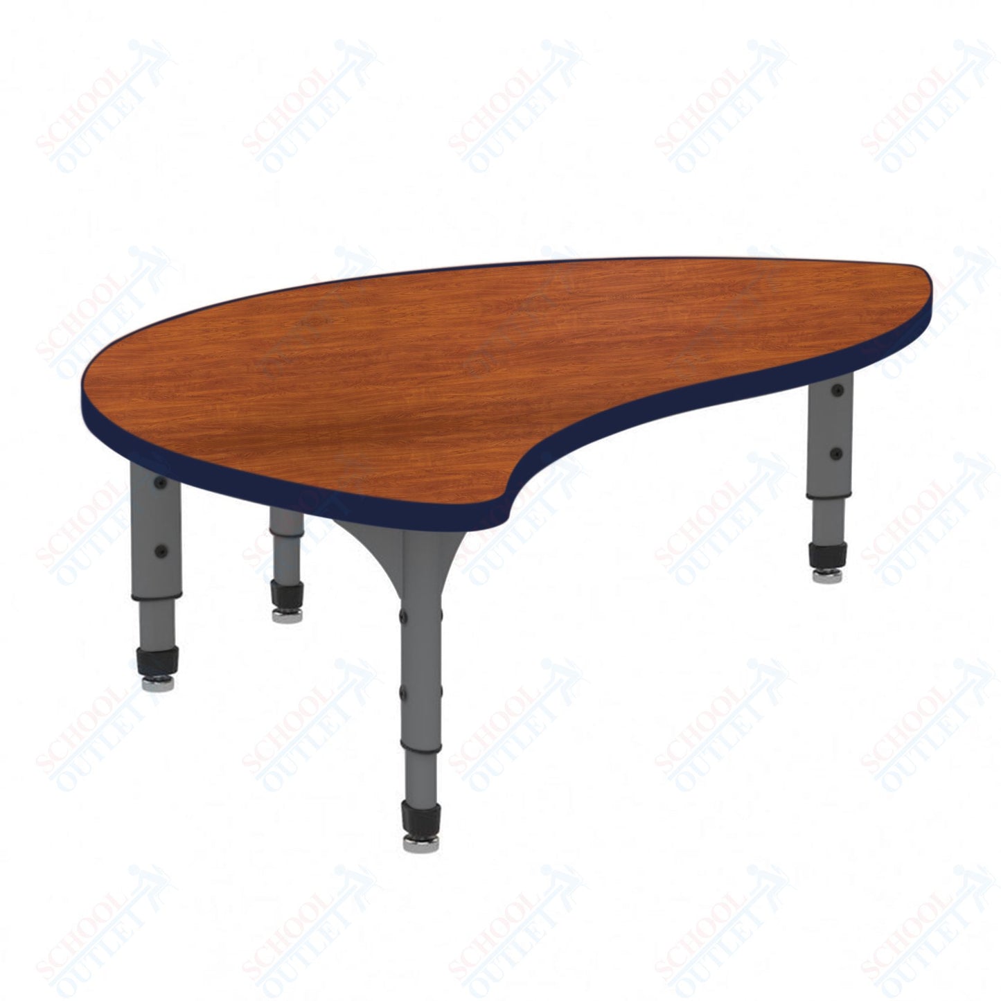 Marco Wave Half Round Floor Table 30" x 54" Adjustable Height 12"-15" (38-2252-MC)