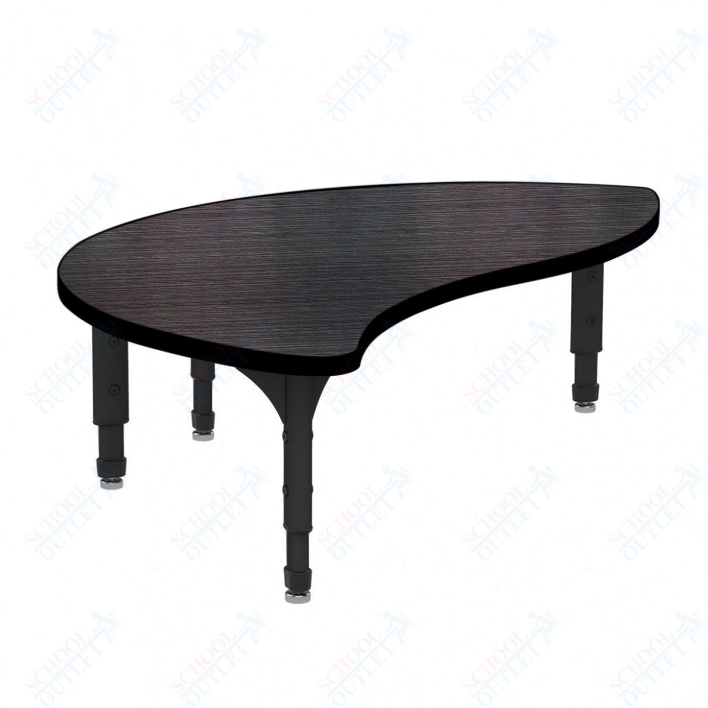 Marco Wave Half Round Floor Table 30" x 54" Adjustable Height 12"-15" (38-2252-MC)