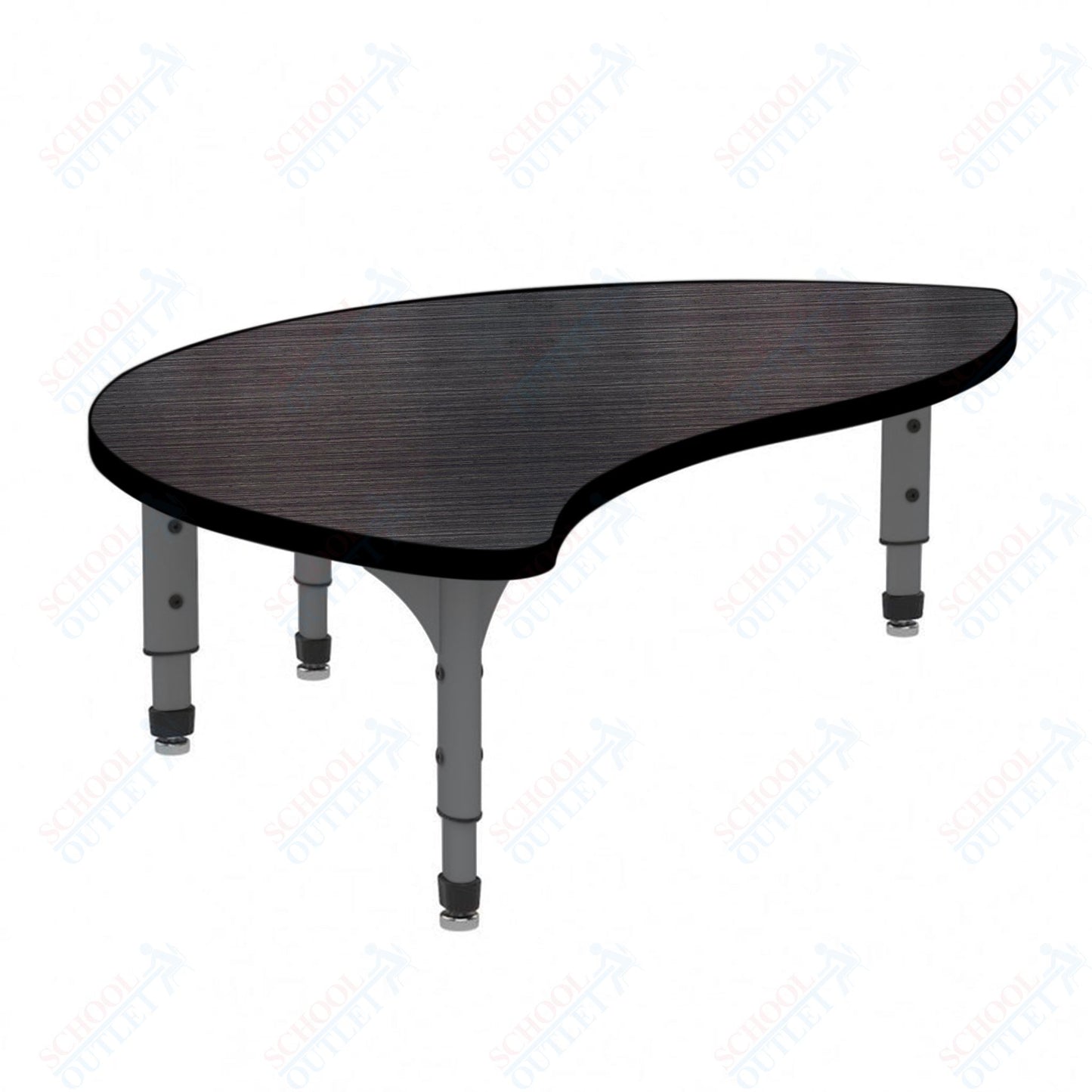 Marco Wave Half Round Floor Table 30" x 54" Adjustable Height 12"-15" (38-2252-MC)