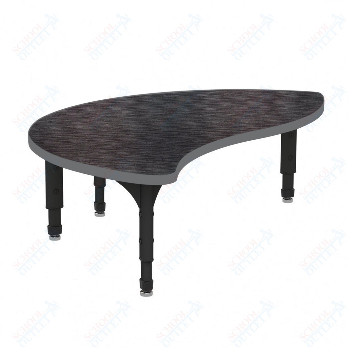 Marco Wave Half Round Floor Table 30" x 54" Adjustable Height 12"-15" (38-2252-MC)