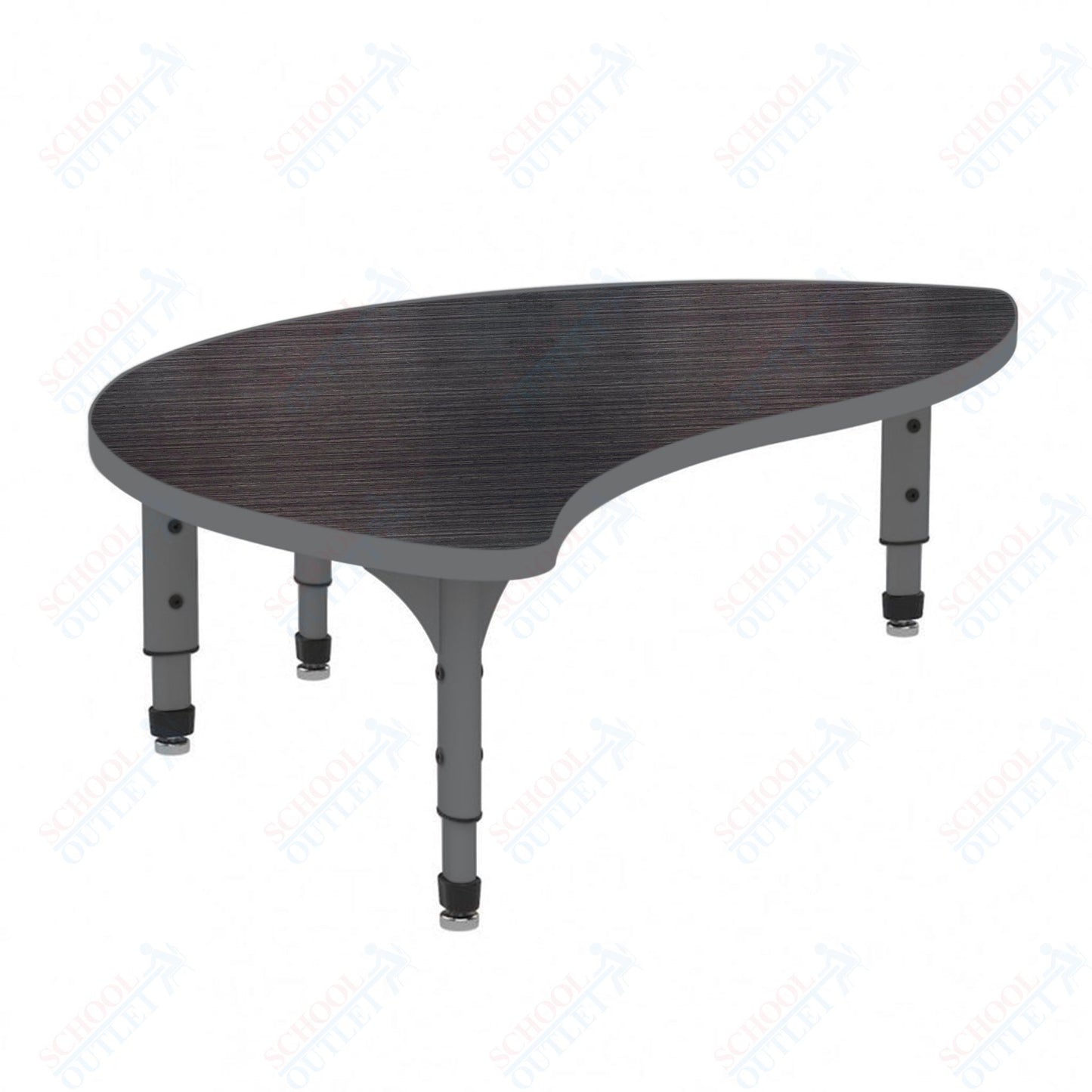 Marco Wave Half Round Floor Table 30" x 54" Adjustable Height 12"-15" (38-2252-MC)