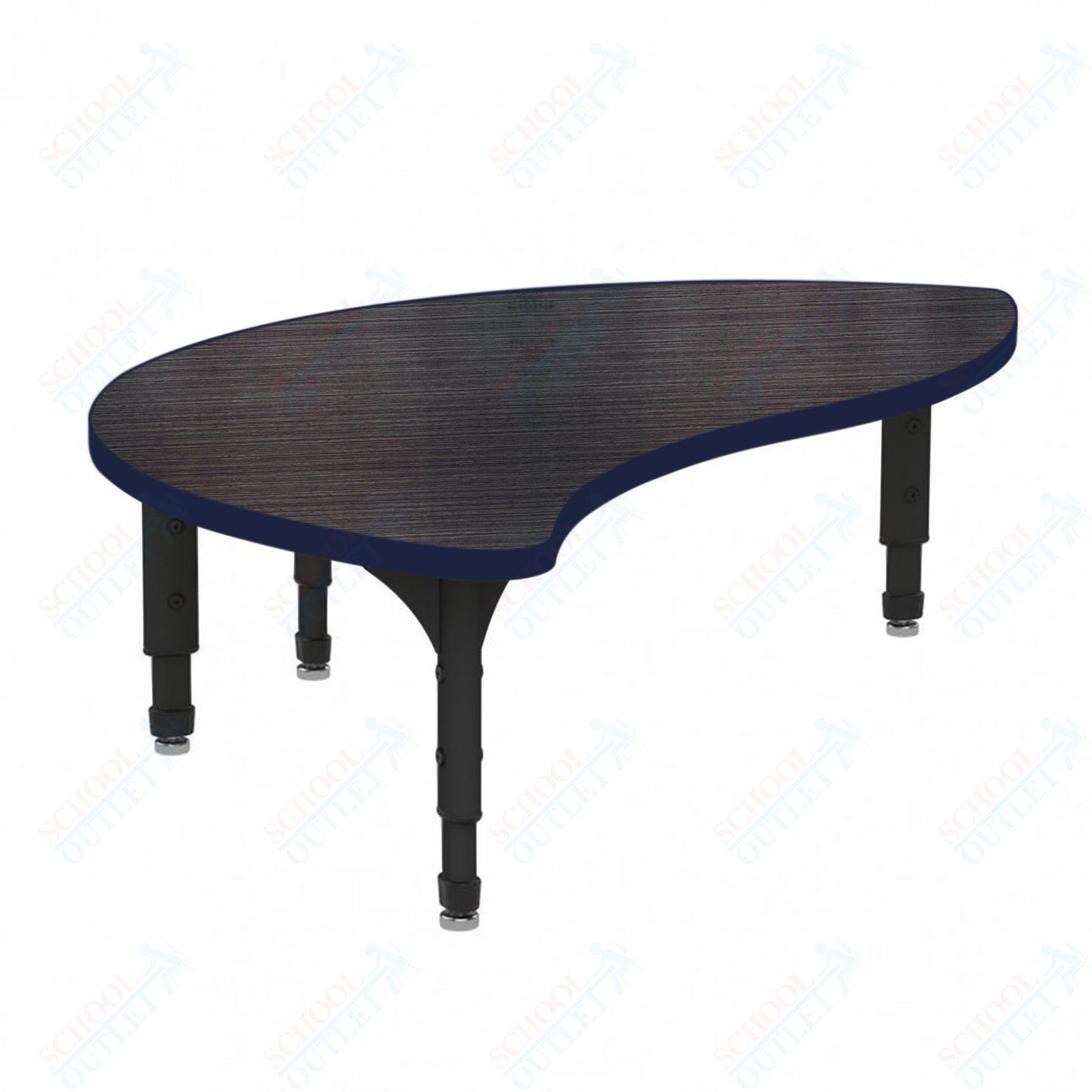 Marco Wave Half Round Floor Table 30" x 54" Adjustable Height 12"-15" (38-2252-MC)