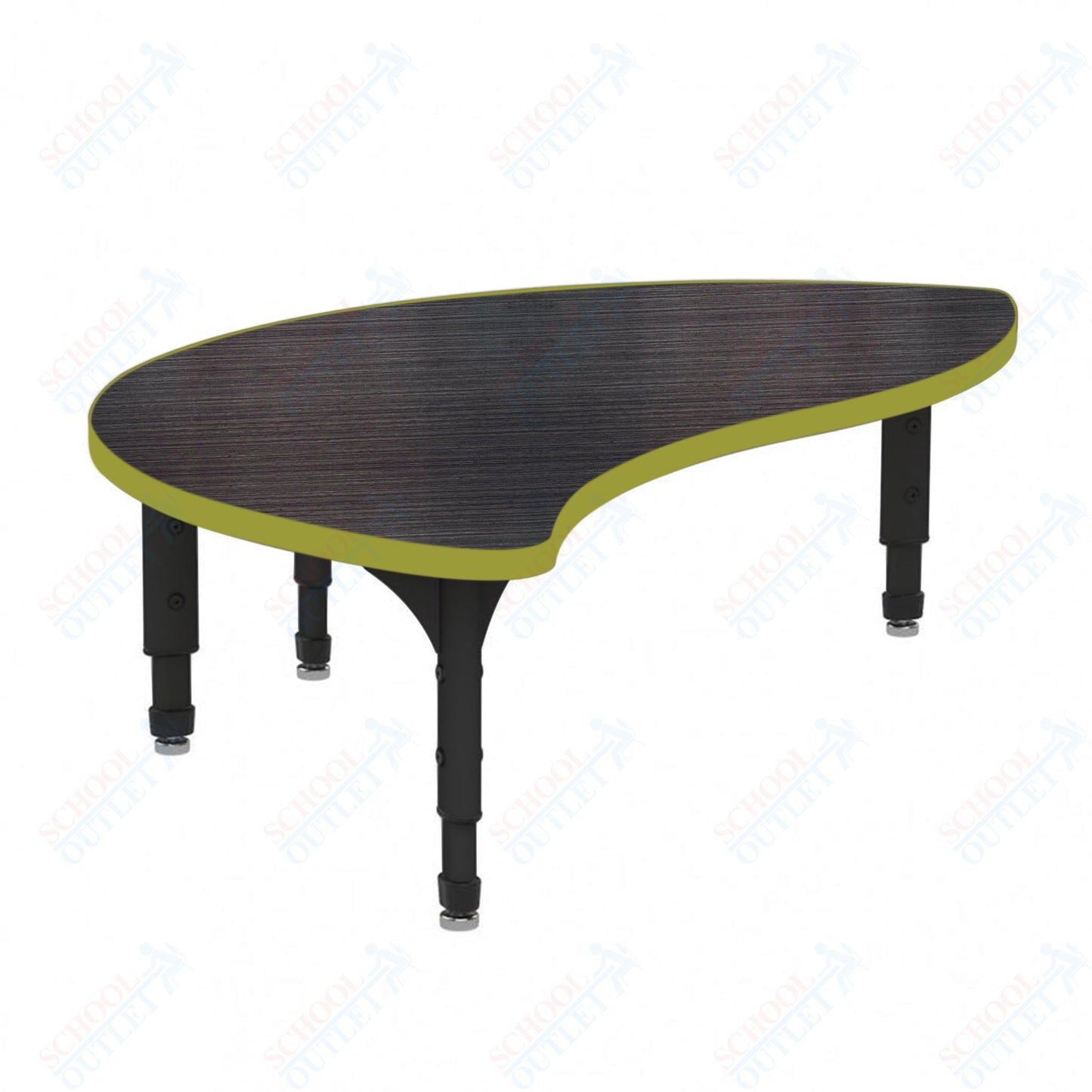 Marco Wave Half Round Floor Table 30" x 54" Adjustable Height 12"-15" (38-2252-MC)