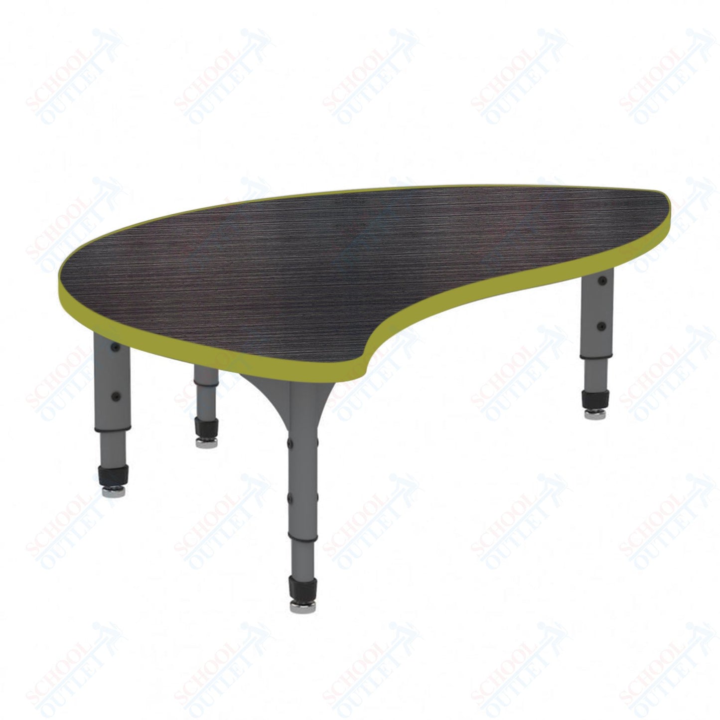 Marco Wave Half Round Floor Table 30" x 54" Adjustable Height 12"-15" (38-2252-MC)