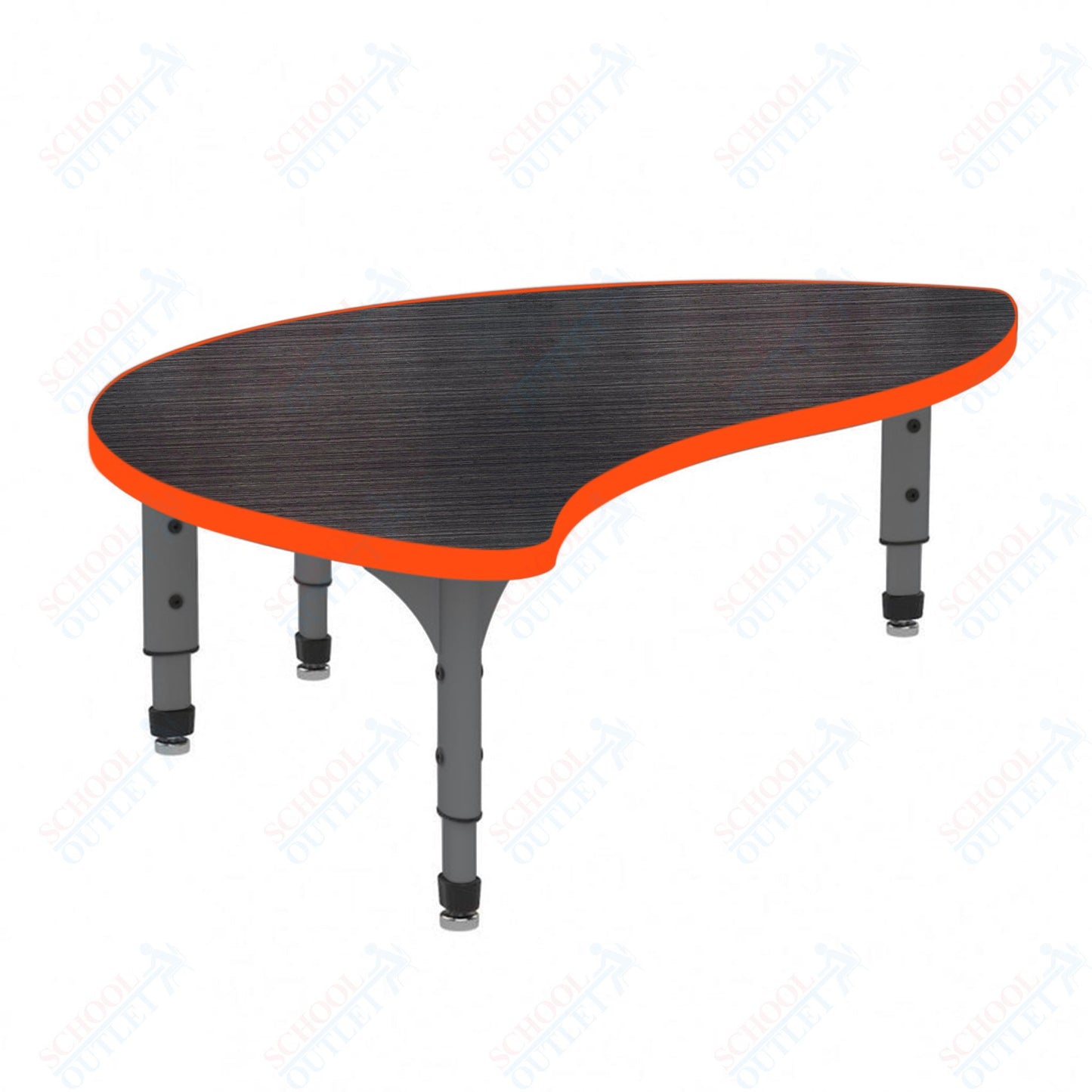 Marco Wave Half Round Floor Table 30" x 54" Adjustable Height 12"-15" (38-2252-MC)