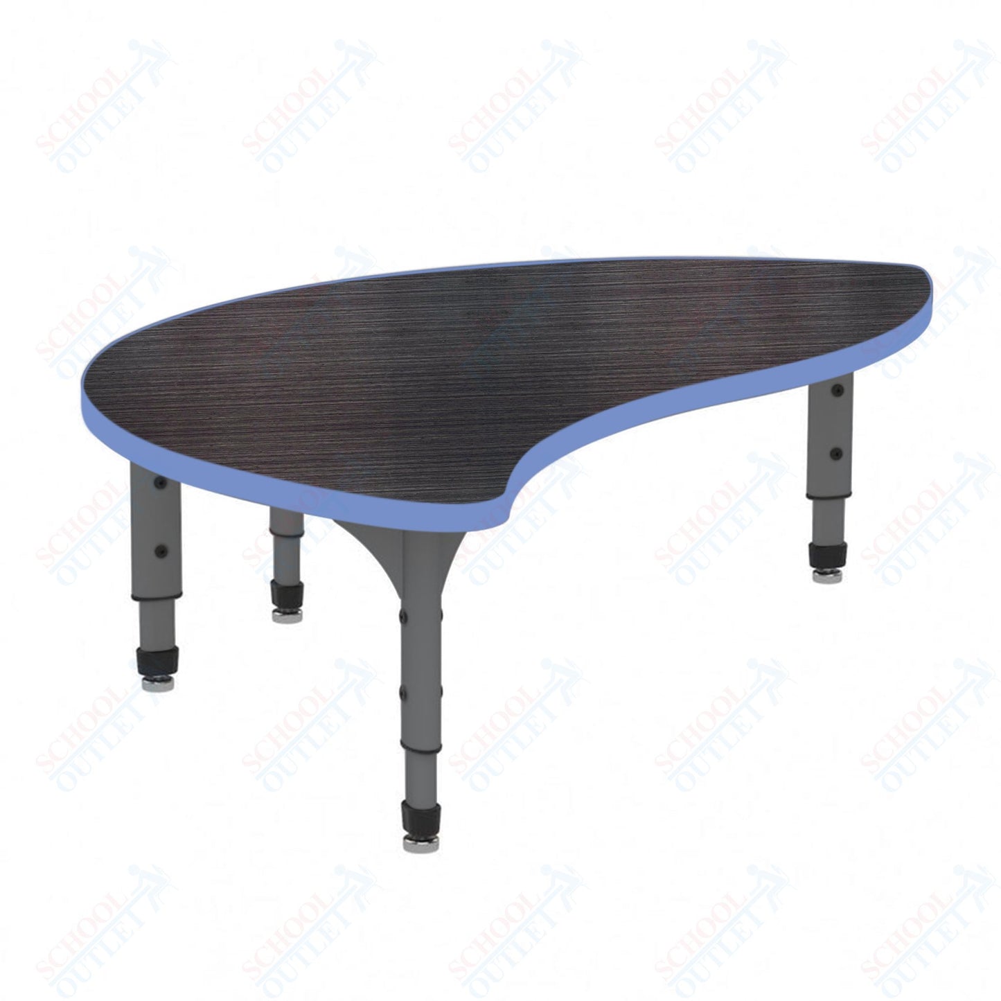 Marco Wave Half Round Floor Table 30" x 54" Adjustable Height 12"-15" (38-2252-MC)