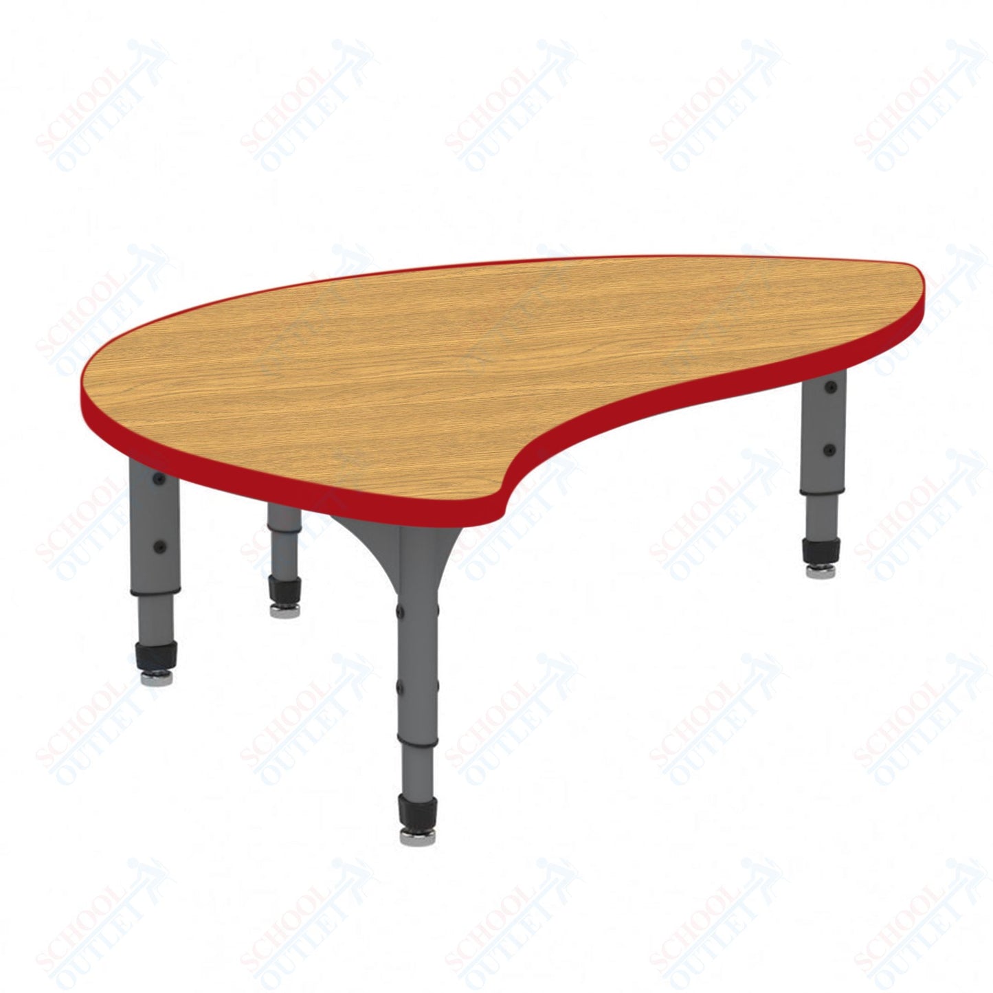 Marco Wave Half Round Floor Table 30" x 54" Adjustable Height 12"-15" (38-2252-MC)