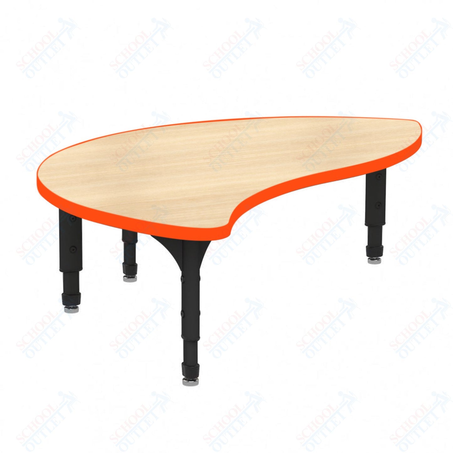 Marco Wave Half Round Floor Table 30" x 54" Adjustable Height 12"-15" (38-2252-MC)