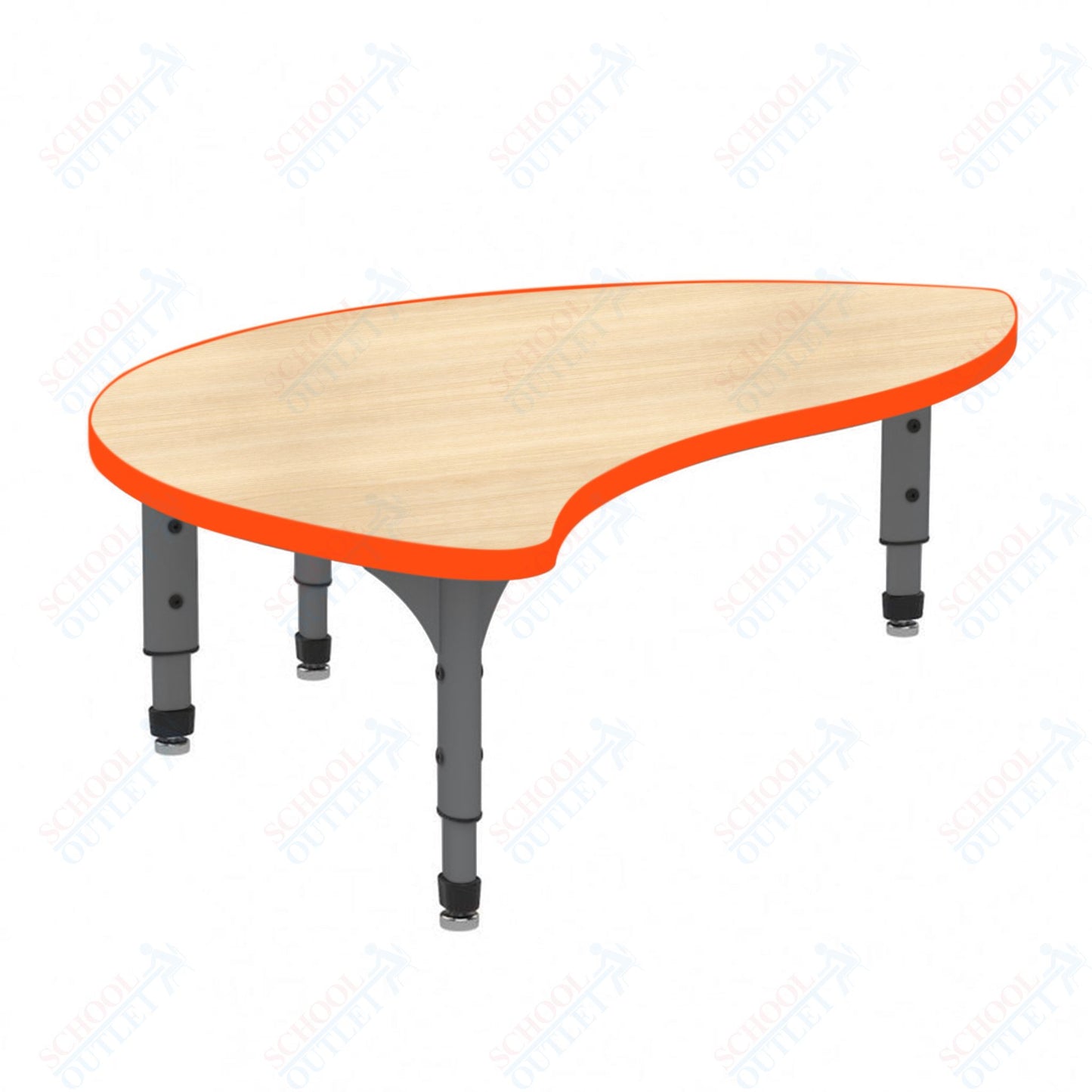 Marco Wave Half Round Floor Table 30" x 54" Adjustable Height 12"-15" (38-2252-MC)