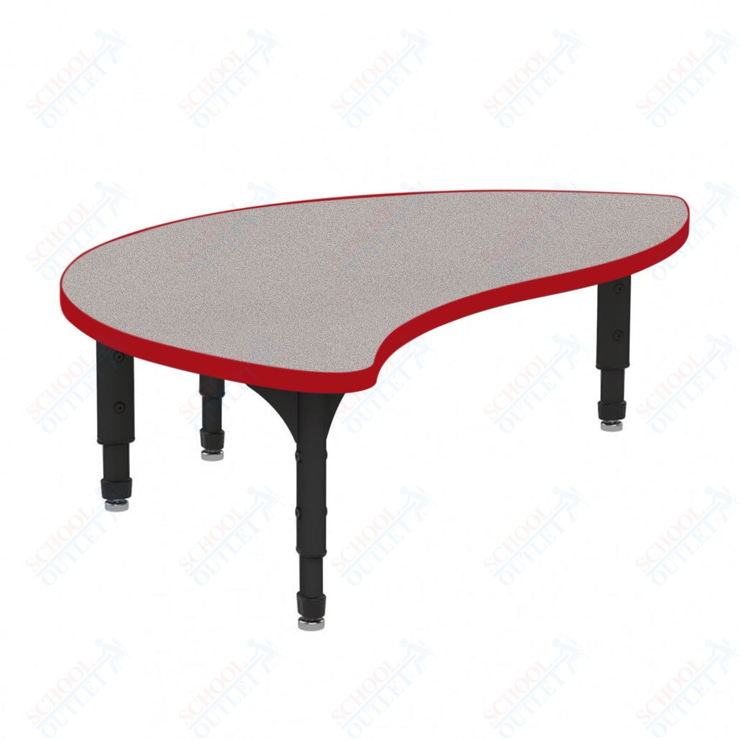 Marco Wave Half Round Floor Table 30" x 54" Adjustable Height 12"-15" (38-2252-MC)
