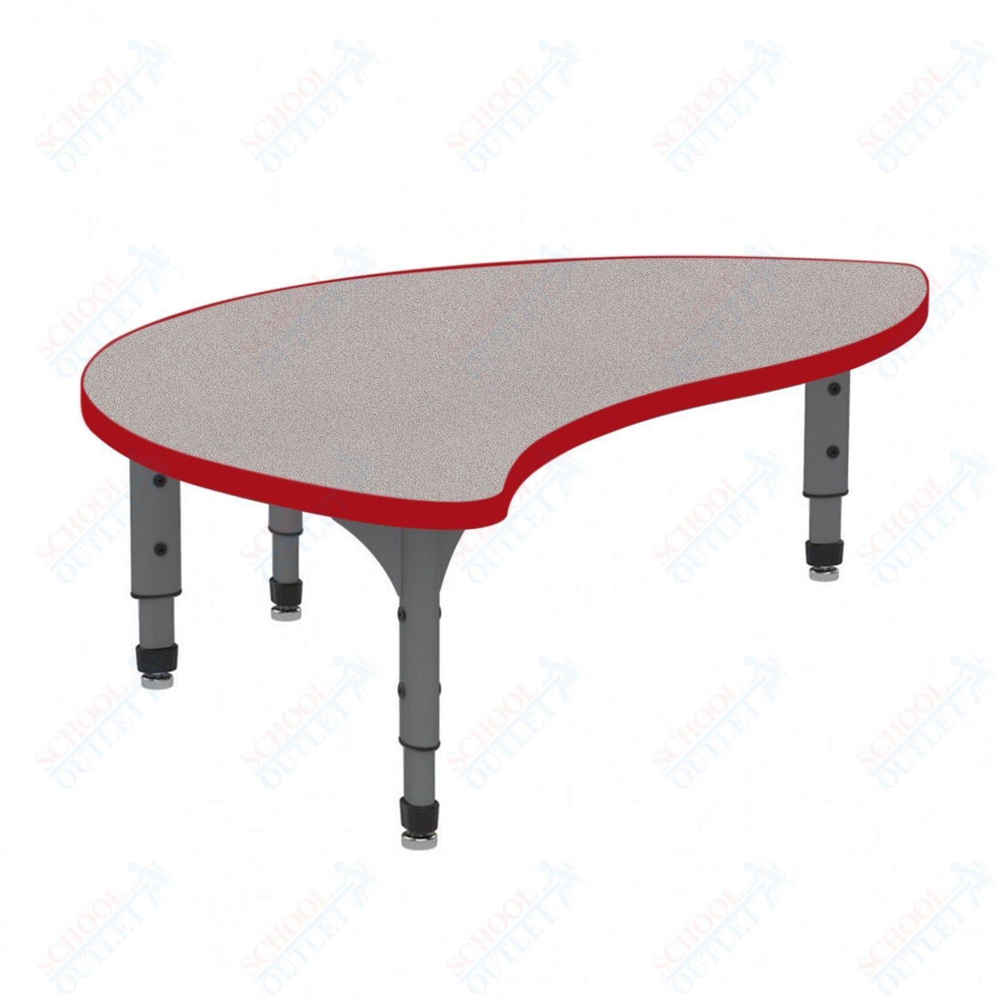 Marco Wave Half Round Floor Table 30" x 54" Adjustable Height 12"-15" (38-2252-MC)