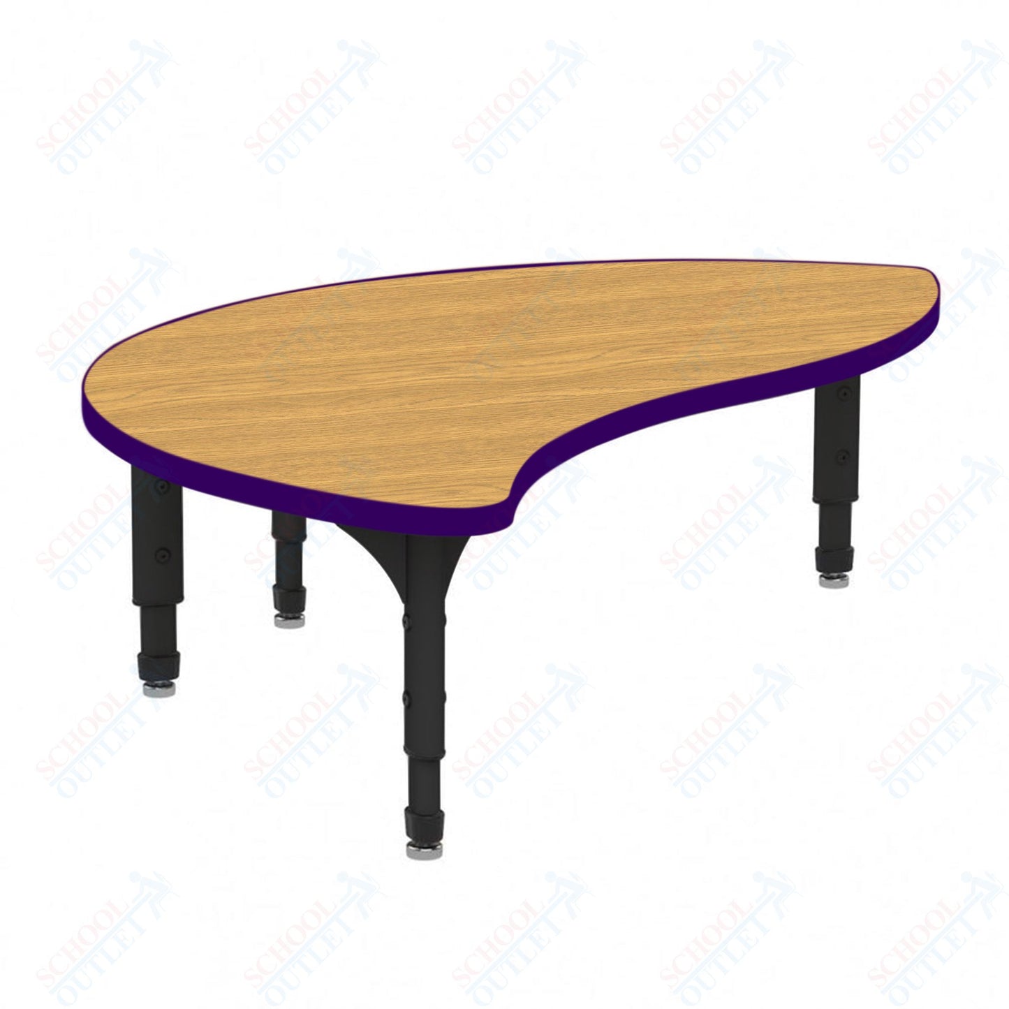 Marco Wave Half Round Floor Table 30" x 54" Adjustable Height 12"-15" (38-2252-MC)