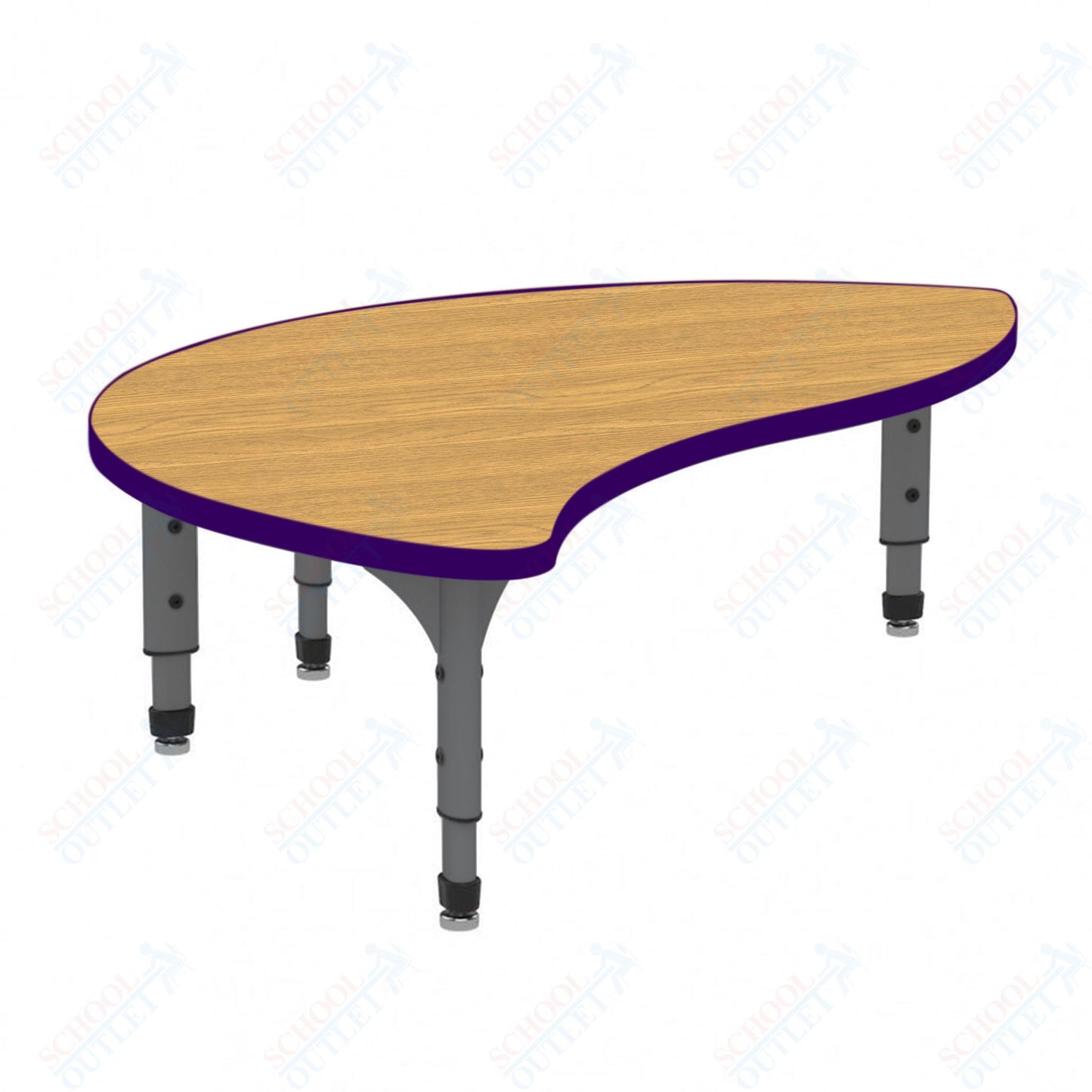 Marco Wave Half Round Floor Table 30" x 54" Adjustable Height 12"-15" (38-2252-MC)