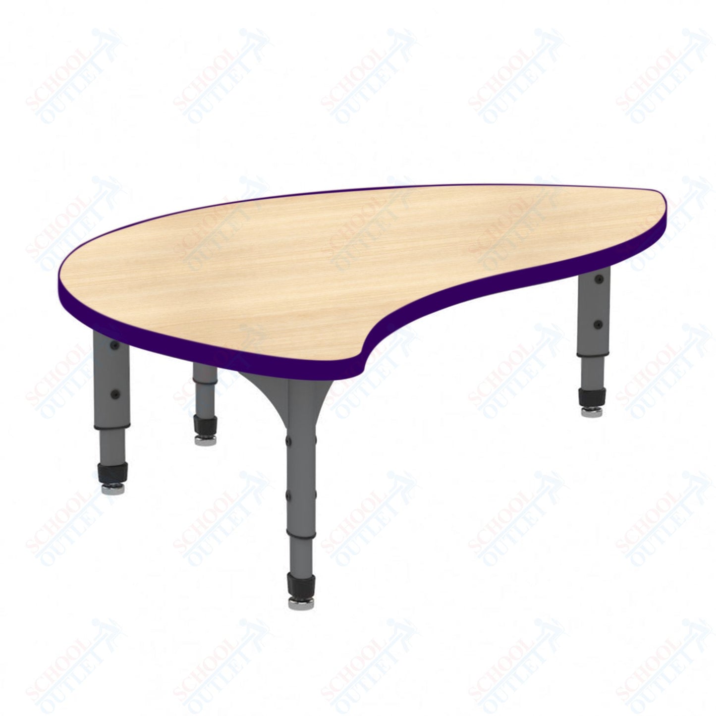 Marco Wave Half Round Floor Table 30" x 54" Adjustable Height 12"-15" (38-2252-MC)
