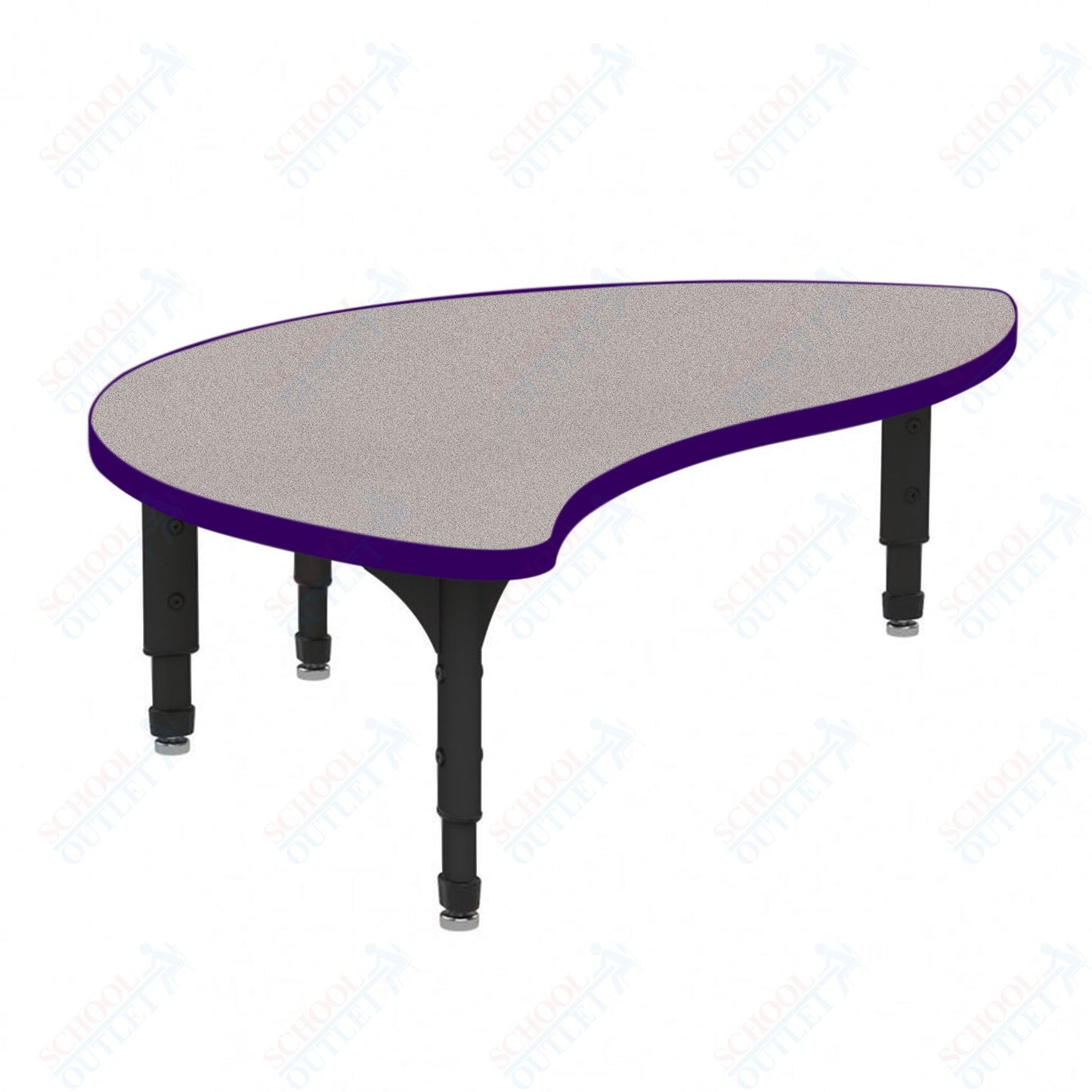 Marco Wave Half Round Floor Table 30" x 54" Adjustable Height 12"-15" (38-2252-MC)