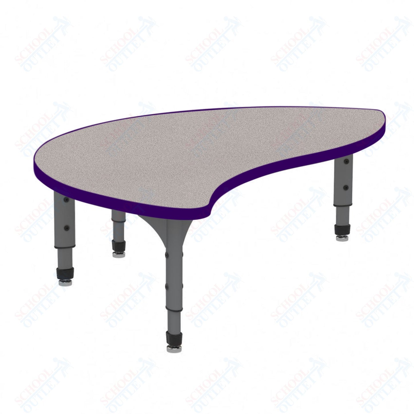 Marco Wave Half Round Floor Table 30" x 54" Adjustable Height 12"-15" (38-2252-MC)