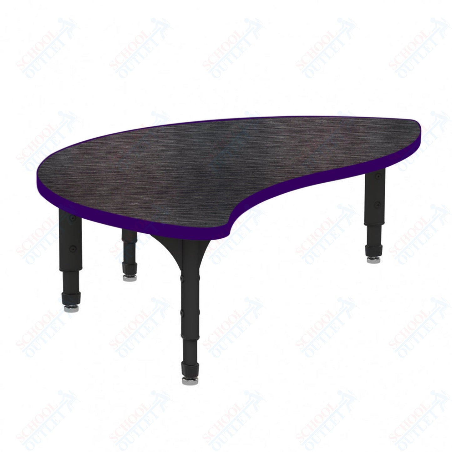 Marco Wave Half Round Floor Table 30" x 54" Adjustable Height 12"-15" (38-2252-MC)