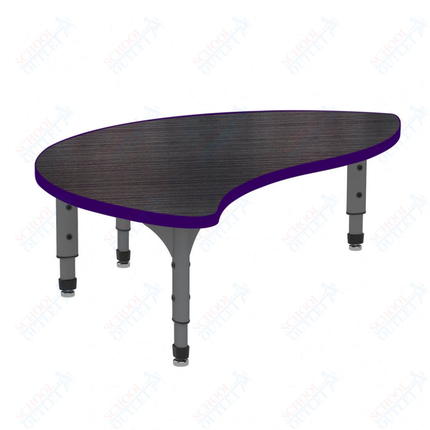 Marco Wave Half Round Floor Table 30" x 54" Adjustable Height 12"-15" (38-2252-MC)