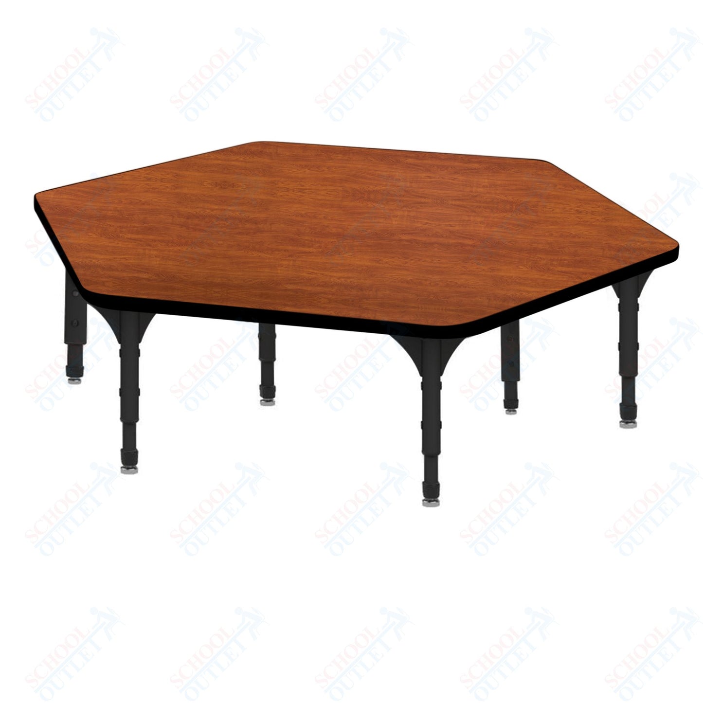 Marco Hexagon Floor Table 54.5" x 48" Adjustable Height 12"-15" (38-2254-MC)