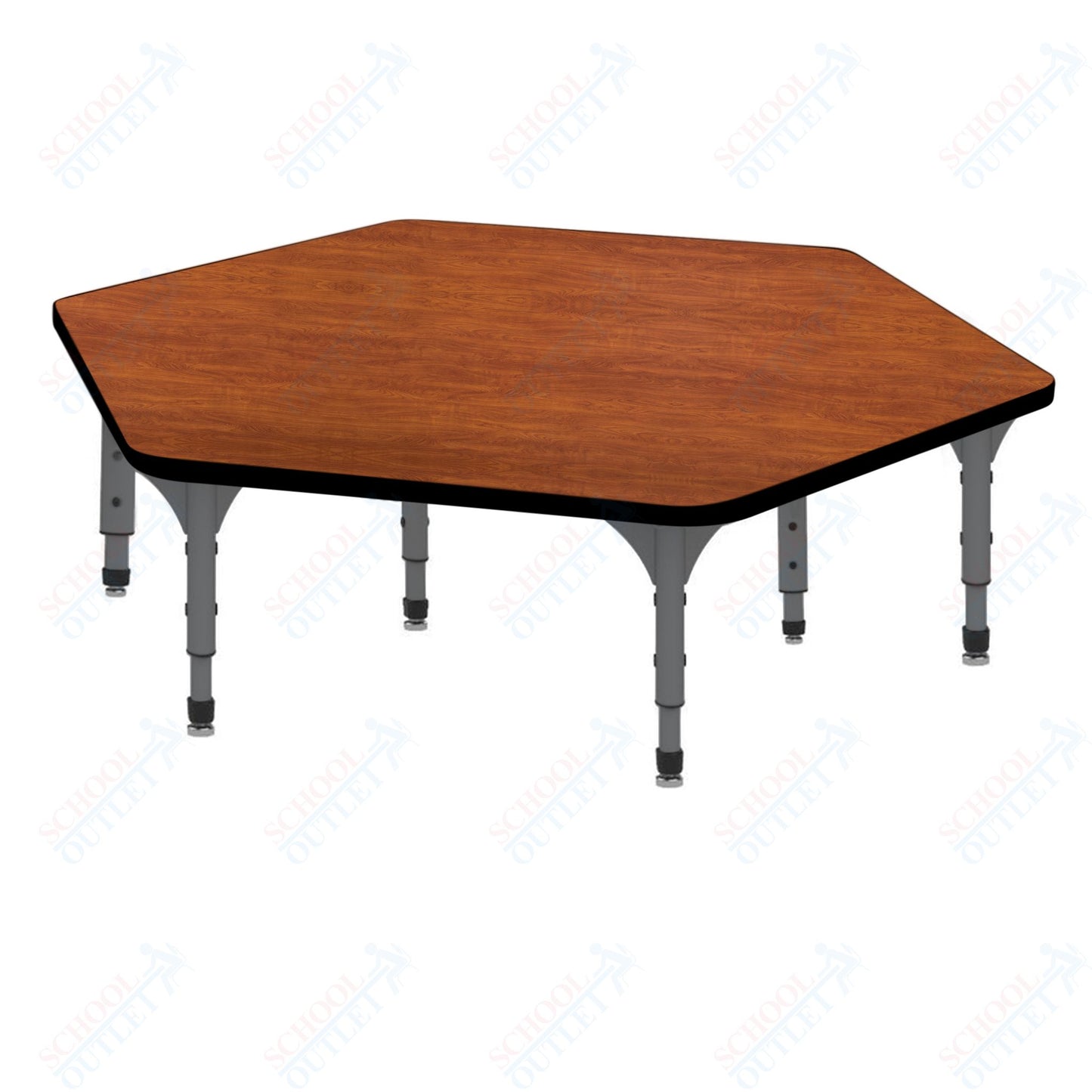 Marco Hexagon Floor Table 54.5" x 48" Adjustable Height 12"-15" (38-2254-MC)
