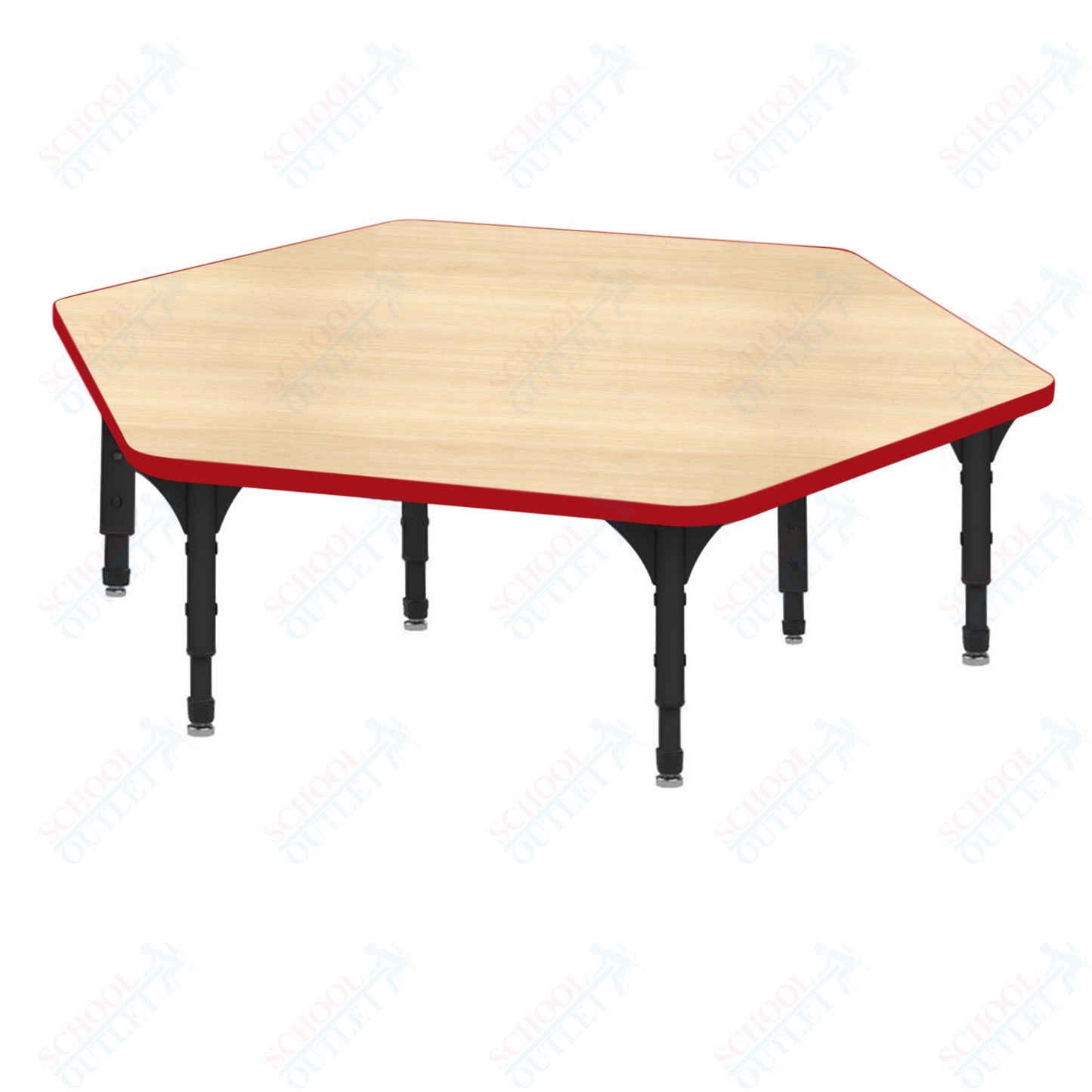 Marco Hexagon Floor Table 54.5" x 48" Adjustable Height 12"-15" (38-2254-MC)