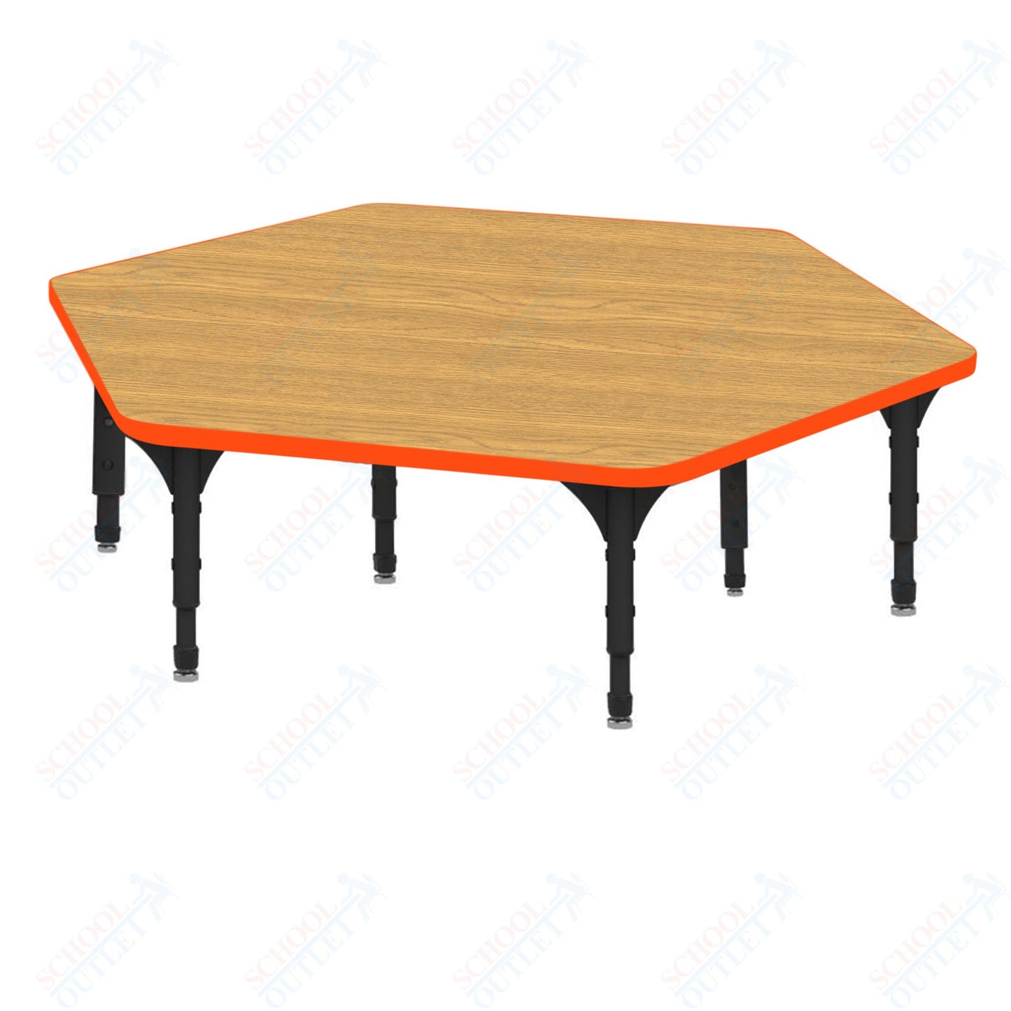 Marco Hexagon Floor Table 54.5" x 48" Adjustable Height 12"-15" (38-2254-MC)