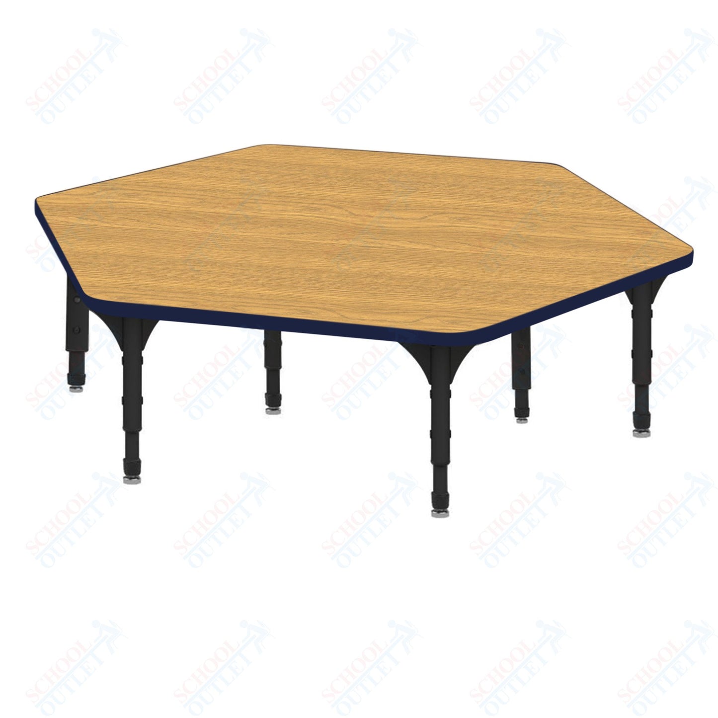 Marco Hexagon Floor Table 54.5" x 48" Adjustable Height 12"-15" (38-2254-MC)