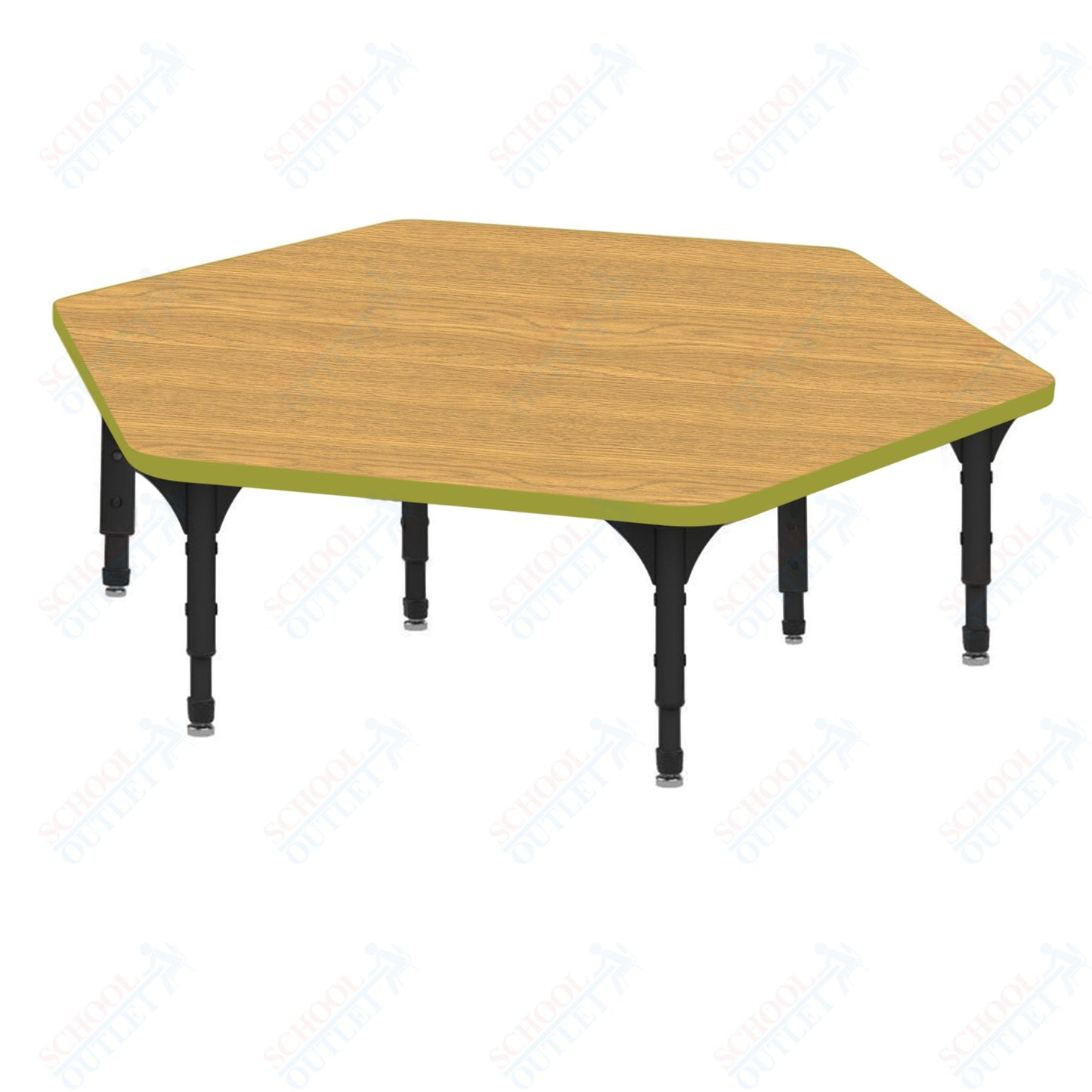 Marco Hexagon Floor Table 54.5" x 48" Adjustable Height 12"-15" (38-2254-MC)