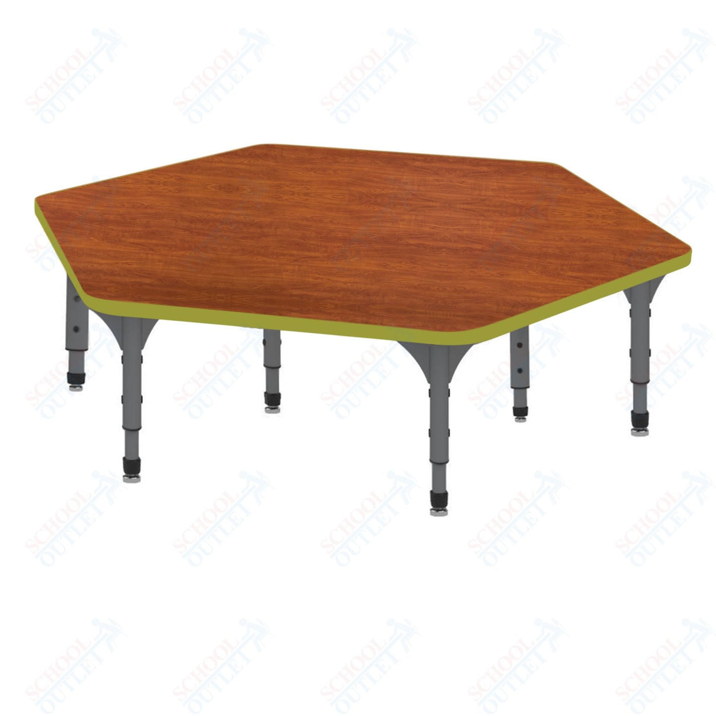 Marco Hexagon Floor Table 54.5" x 48" Adjustable Height 12"-15" (38-2254-MC)