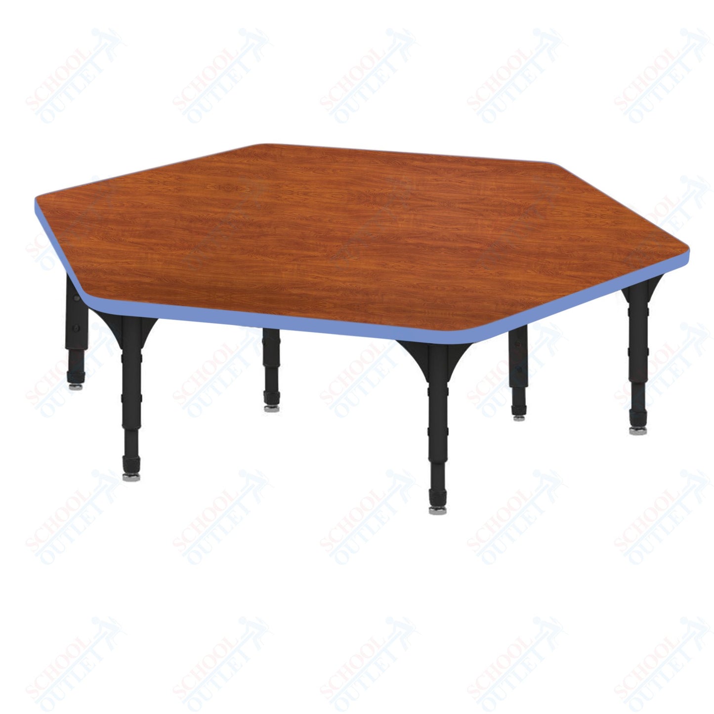Marco Hexagon Floor Table 54.5" x 48" Adjustable Height 12"-15" (38-2254-MC)