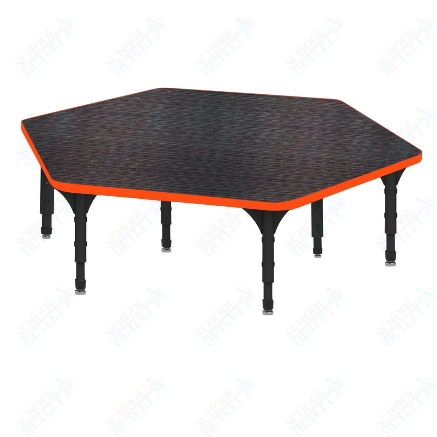 Marco Hexagon Floor Table 54.5" x 48" Adjustable Height 12"-15" (38-2254-MC)