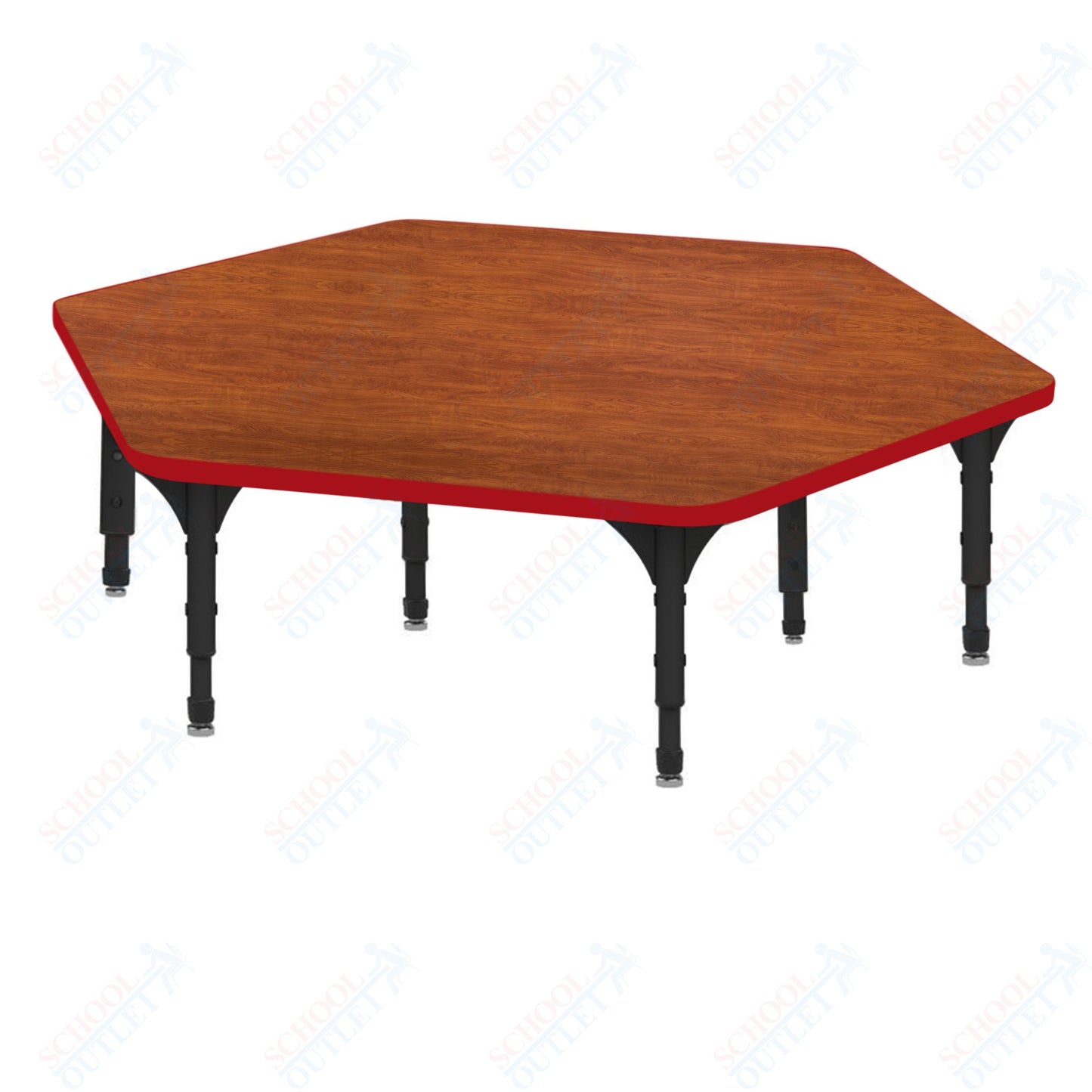 Marco Hexagon Floor Table 54.5" x 48" Adjustable Height 12"-15" (38-2254-MC)