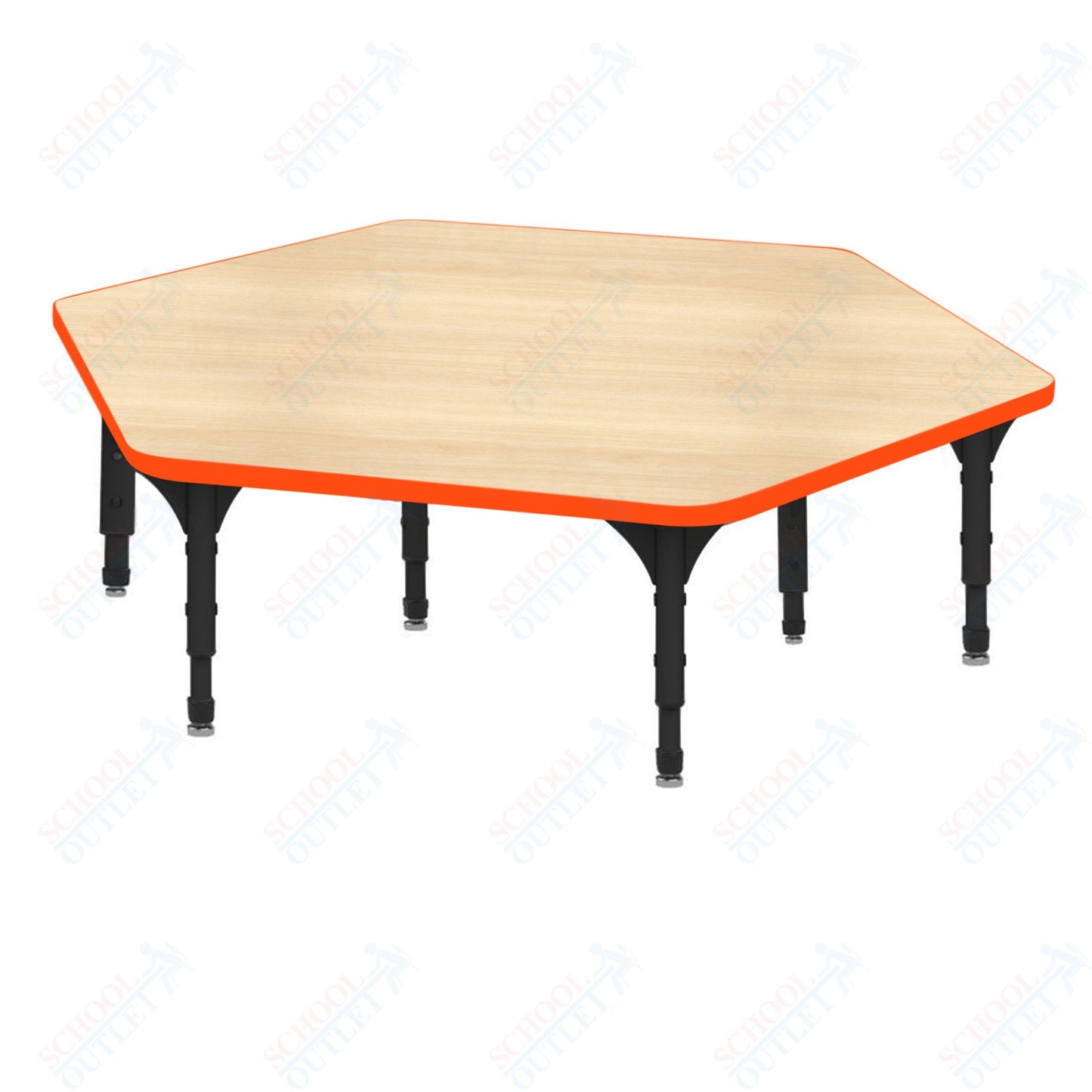 Marco Hexagon Floor Table 54.5" x 48" Adjustable Height 12"-15" (38-2254-MC)