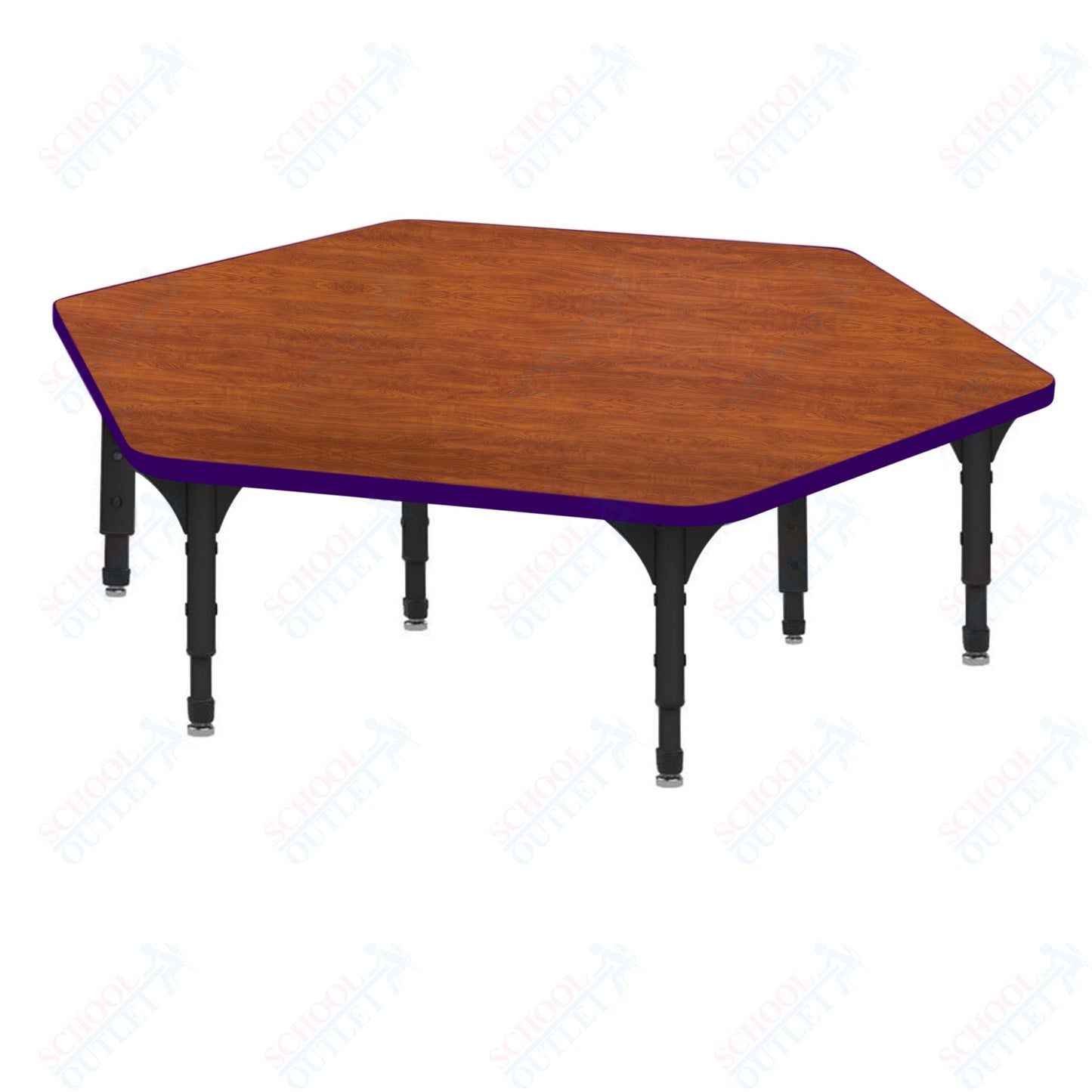 Marco Hexagon Floor Table 54.5" x 48" Adjustable Height 12"-15" (38-2254-MC)