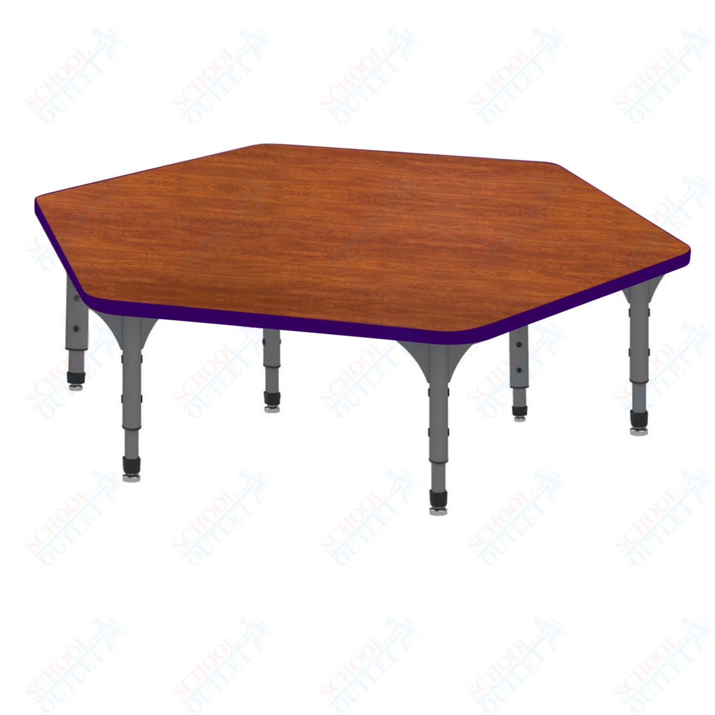 Marco Hexagon Floor Table 54.5" x 48" Adjustable Height 12"-15" (38-2254-MC)