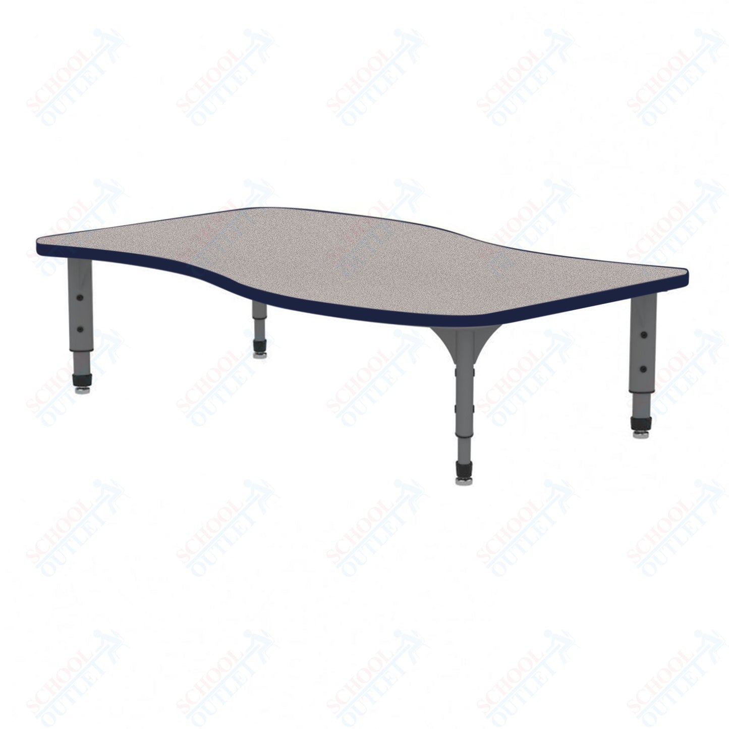 Marco Wave Floor Table 30" x 54" Adjustable Height 12"-15" (38-2258-MC)