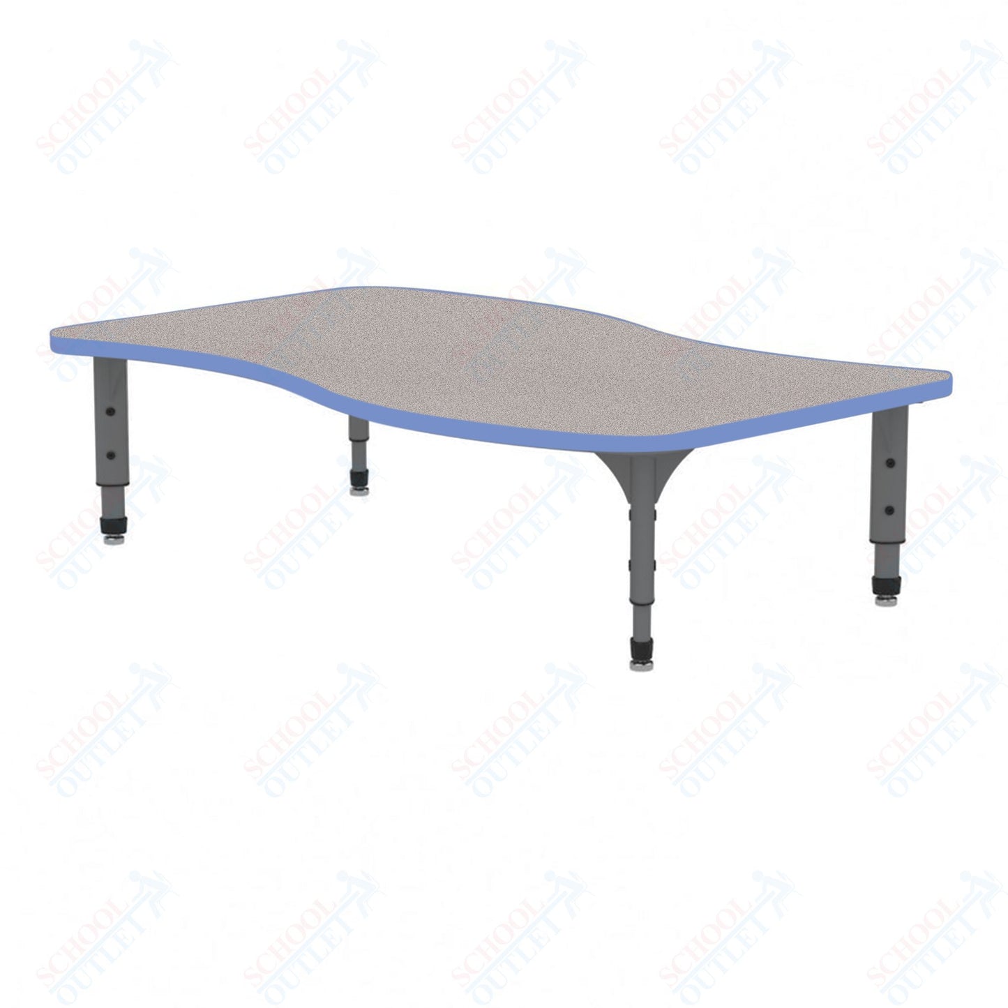 Marco Wave Floor Table 30" x 54" Adjustable Height 12"-15" (38-2258-MC)