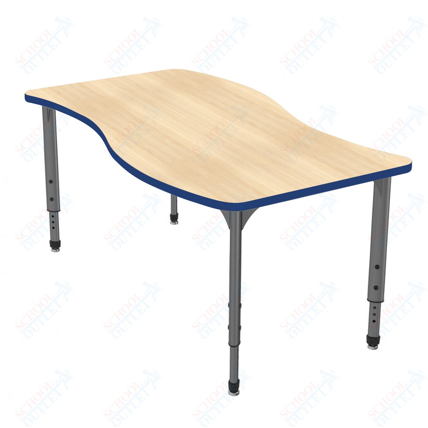 Marco Apex Series Wave School Activity Table 30" x 60" Adjustable Height 21"-30" (38-2259-MA)