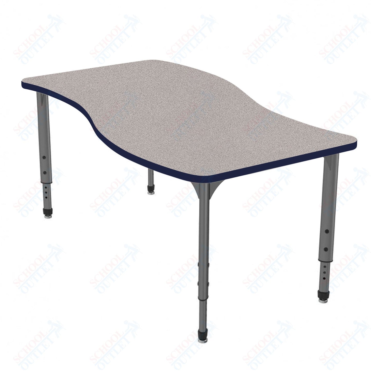 Marco Apex Series Wave School Activity Table 30" x 60" Adjustable Height 21"-30" (38-2259-MA)