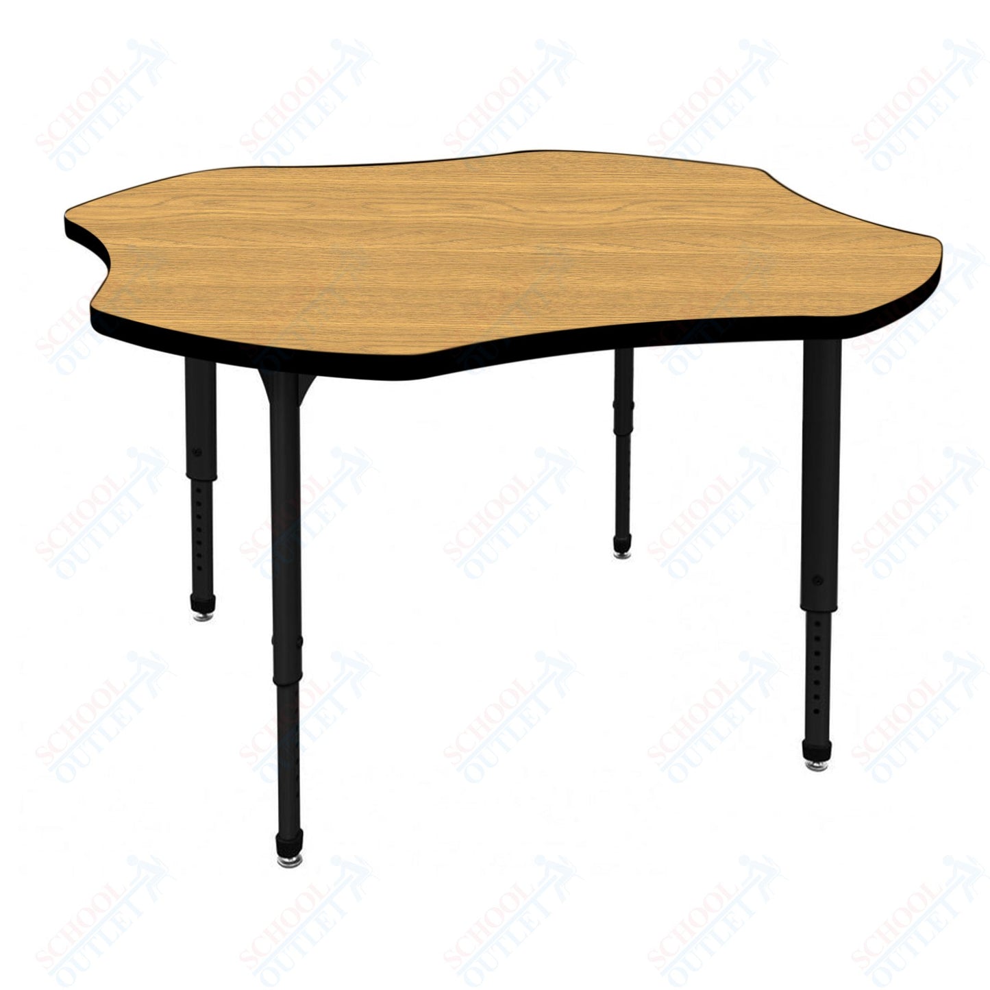 Marco Apex Series 48" Clover Preschool Activity Table Height Adjustable Legs 17"-24" (38-2265-MB)