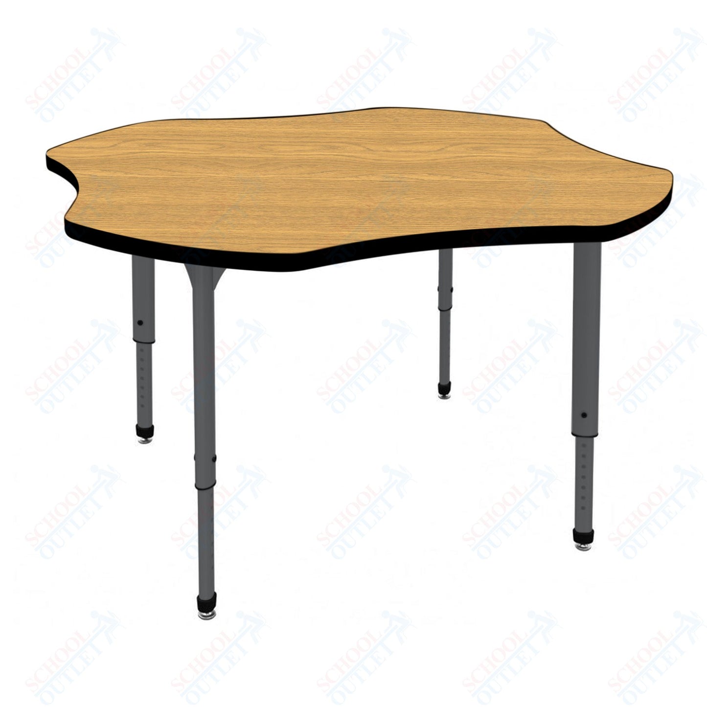 Marco Apex Series 48" Clover Preschool Activity Table Height Adjustable Legs 17"-24" (38-2265-MB)