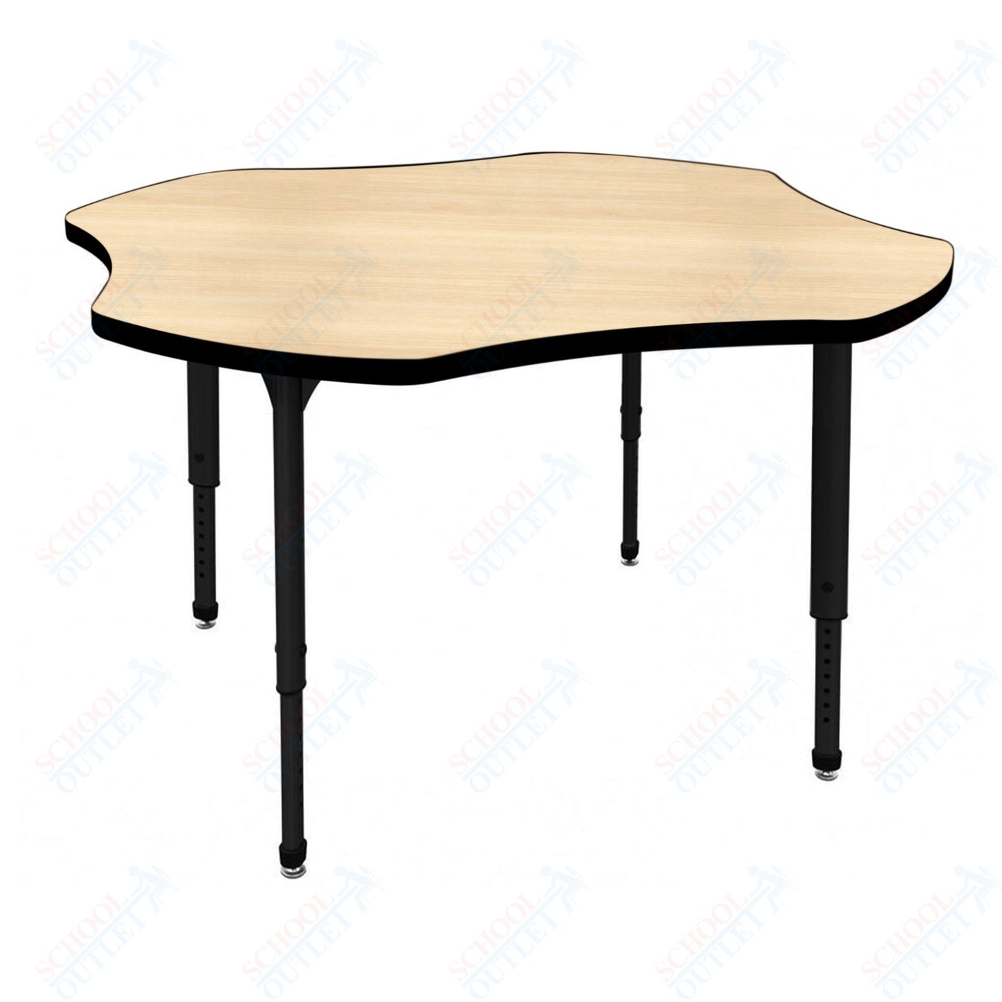 Marco Apex Series 48" Clover Preschool Activity Table Height Adjustable Legs 17"-24" (38-2265-MB)