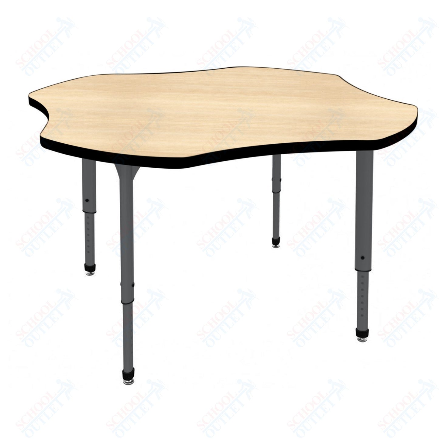 Marco Apex Series 48" Clover Preschool Activity Table Height Adjustable Legs 17"-24" (38-2265-MB)